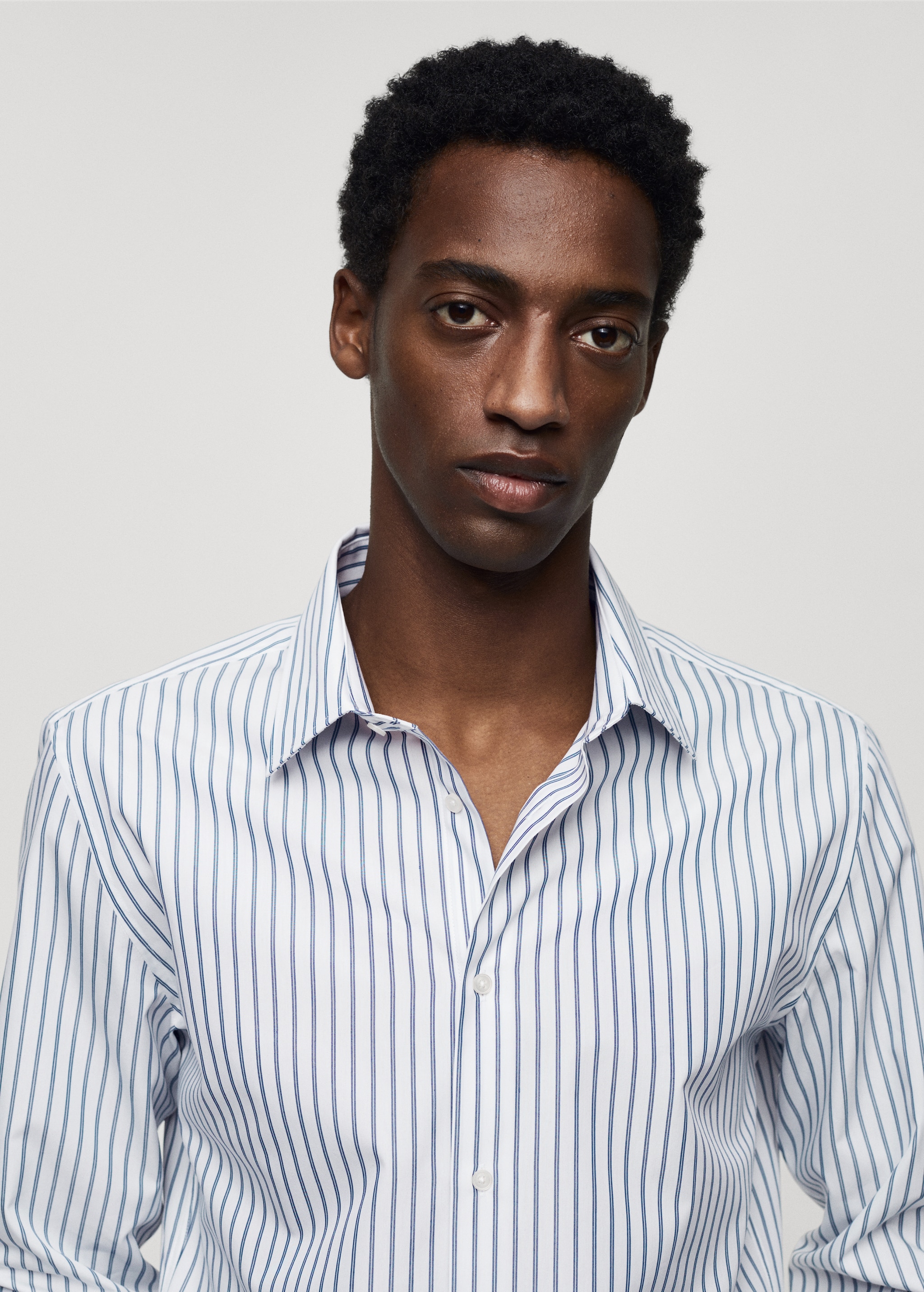 Slim fit striped Coolmax® shirt - Details of the article 1