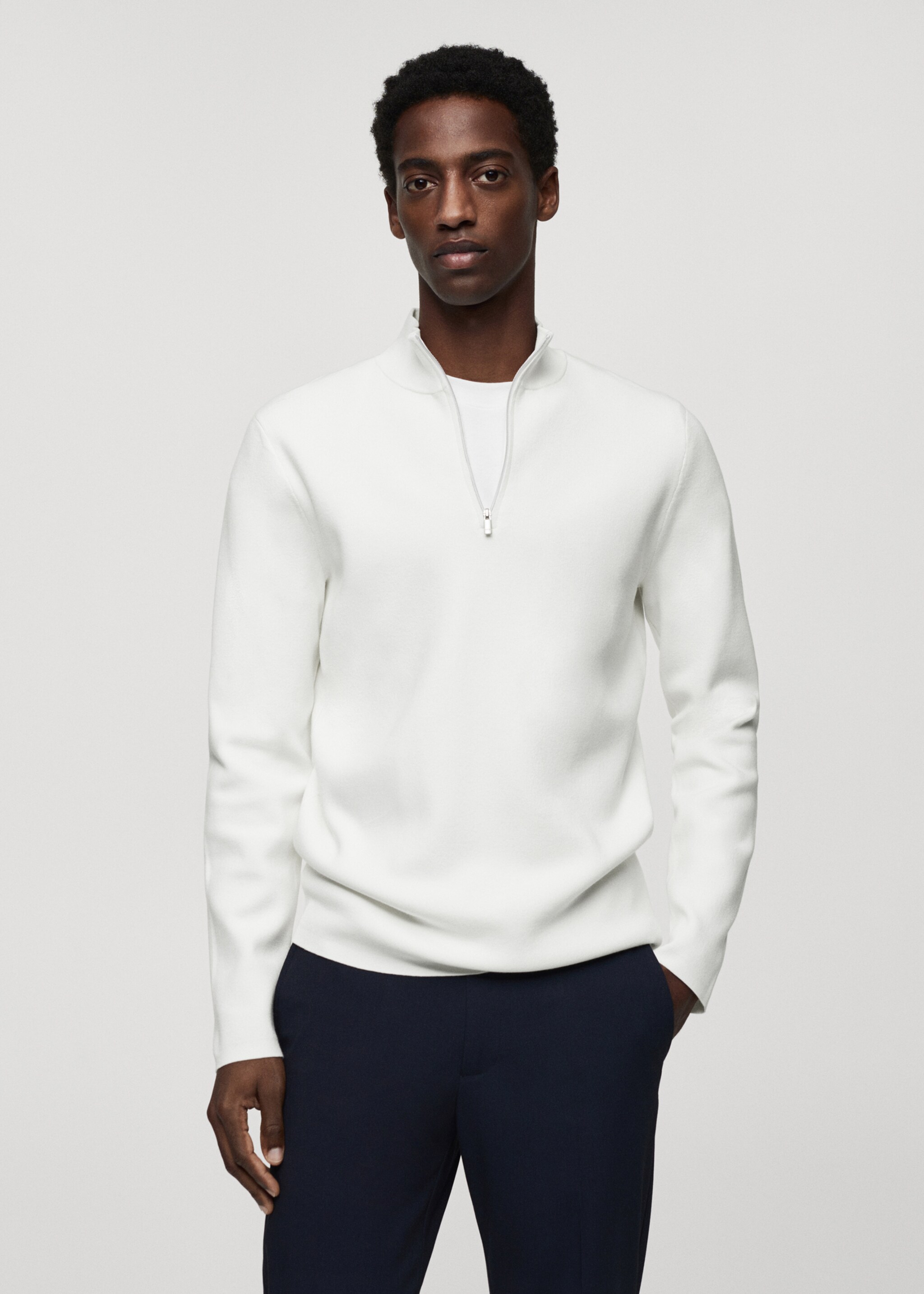 Pull-over col montant zip - Plan moyen