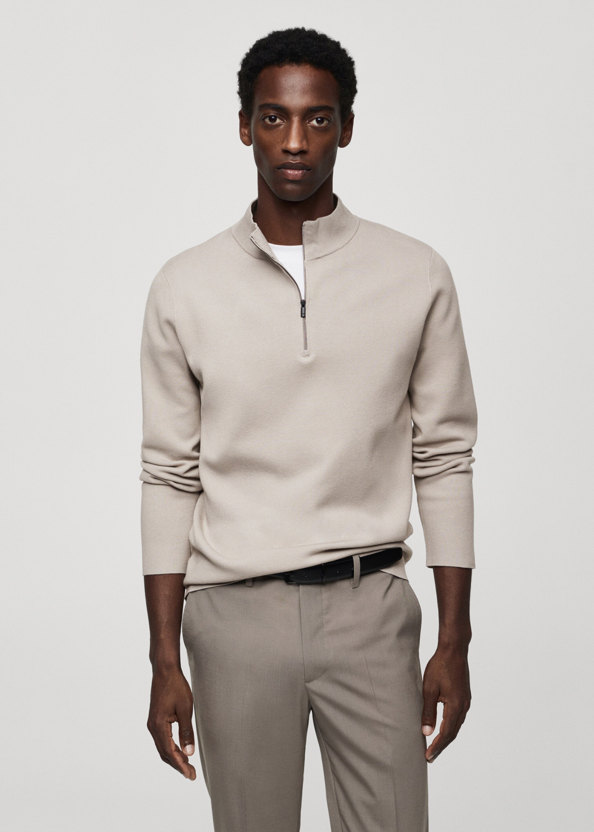Pull-over col montant zip - Plan moyen