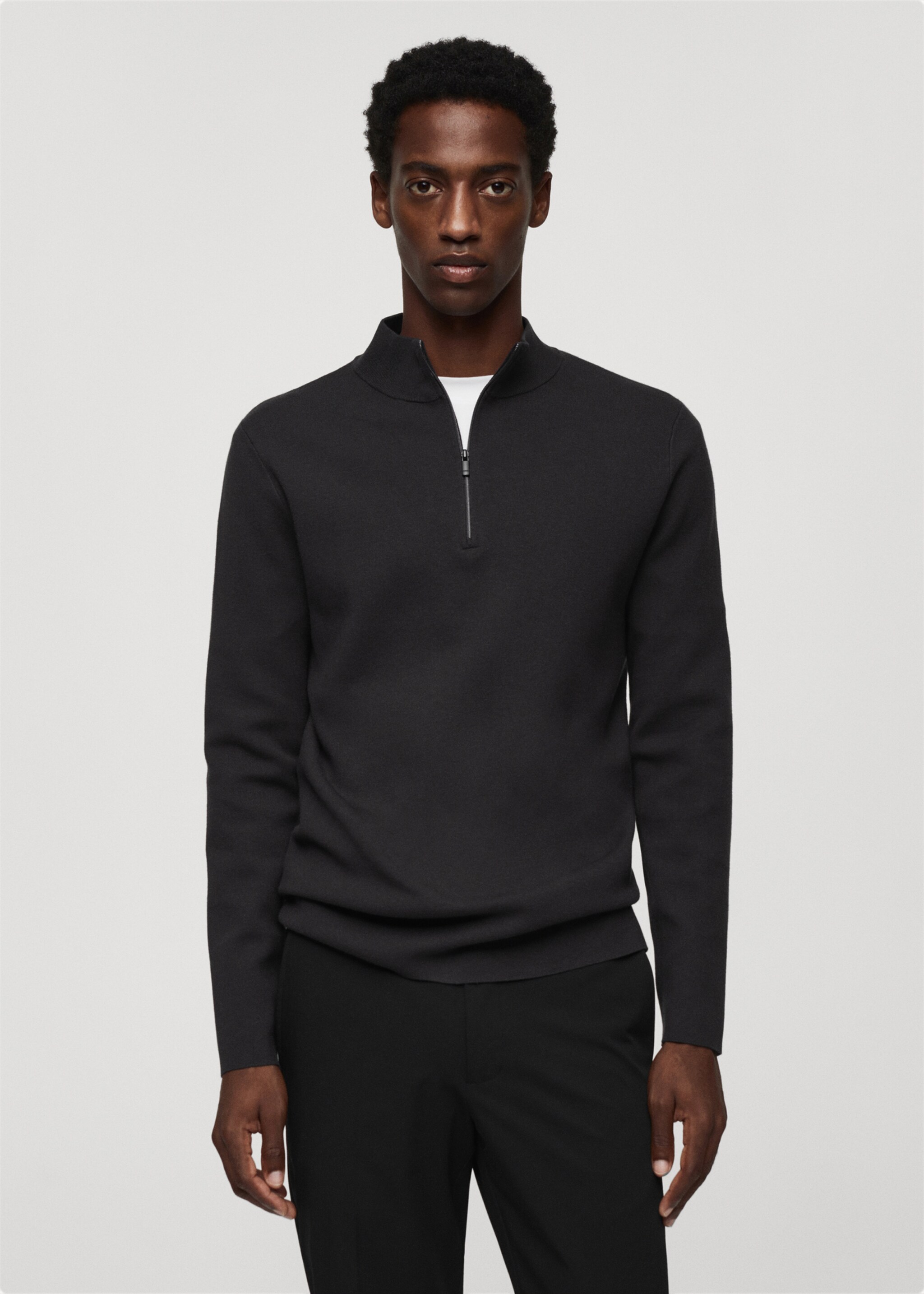 Pull-over col montant zip - Plan moyen