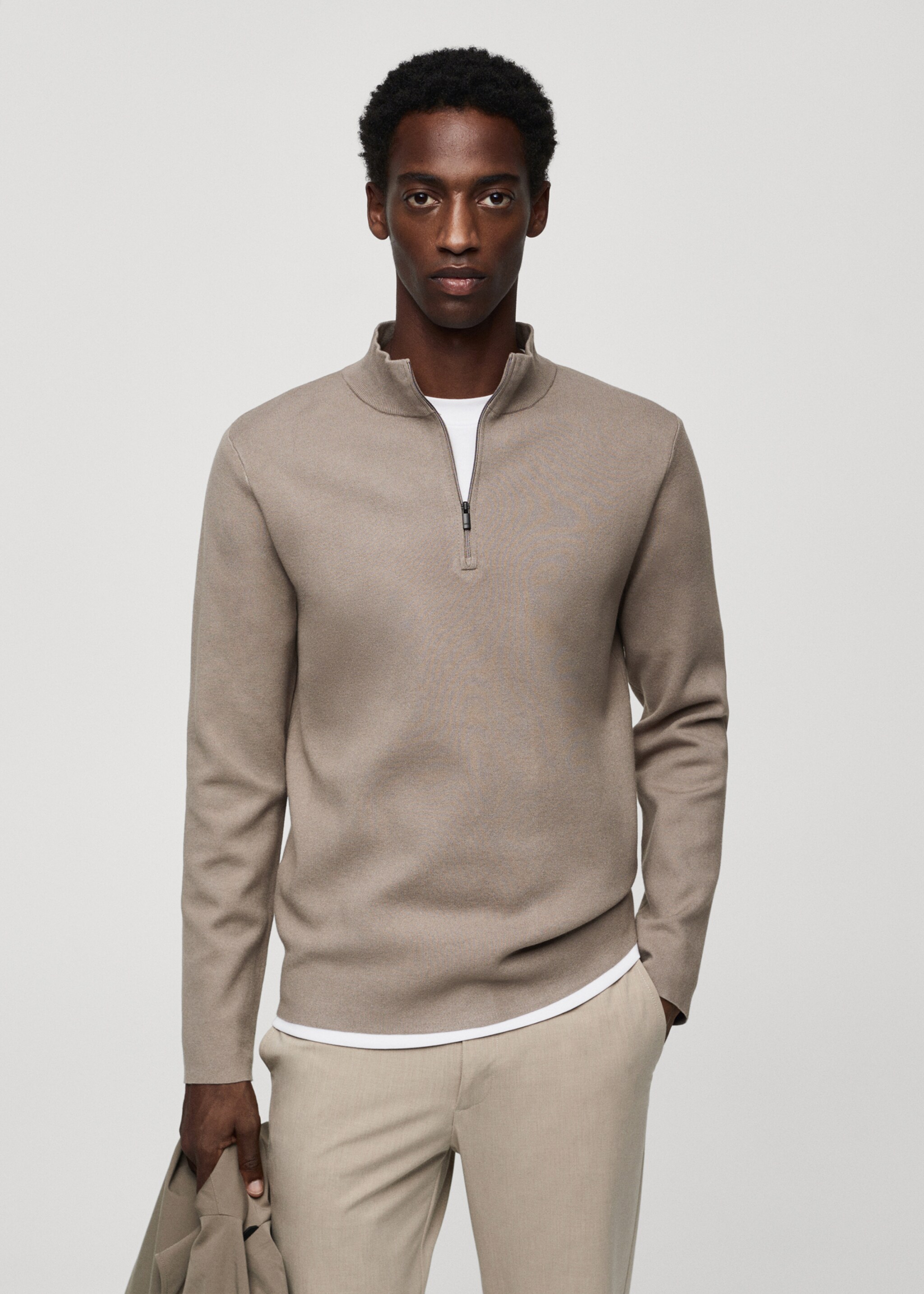 Pull-over col montant zip - Plan moyen