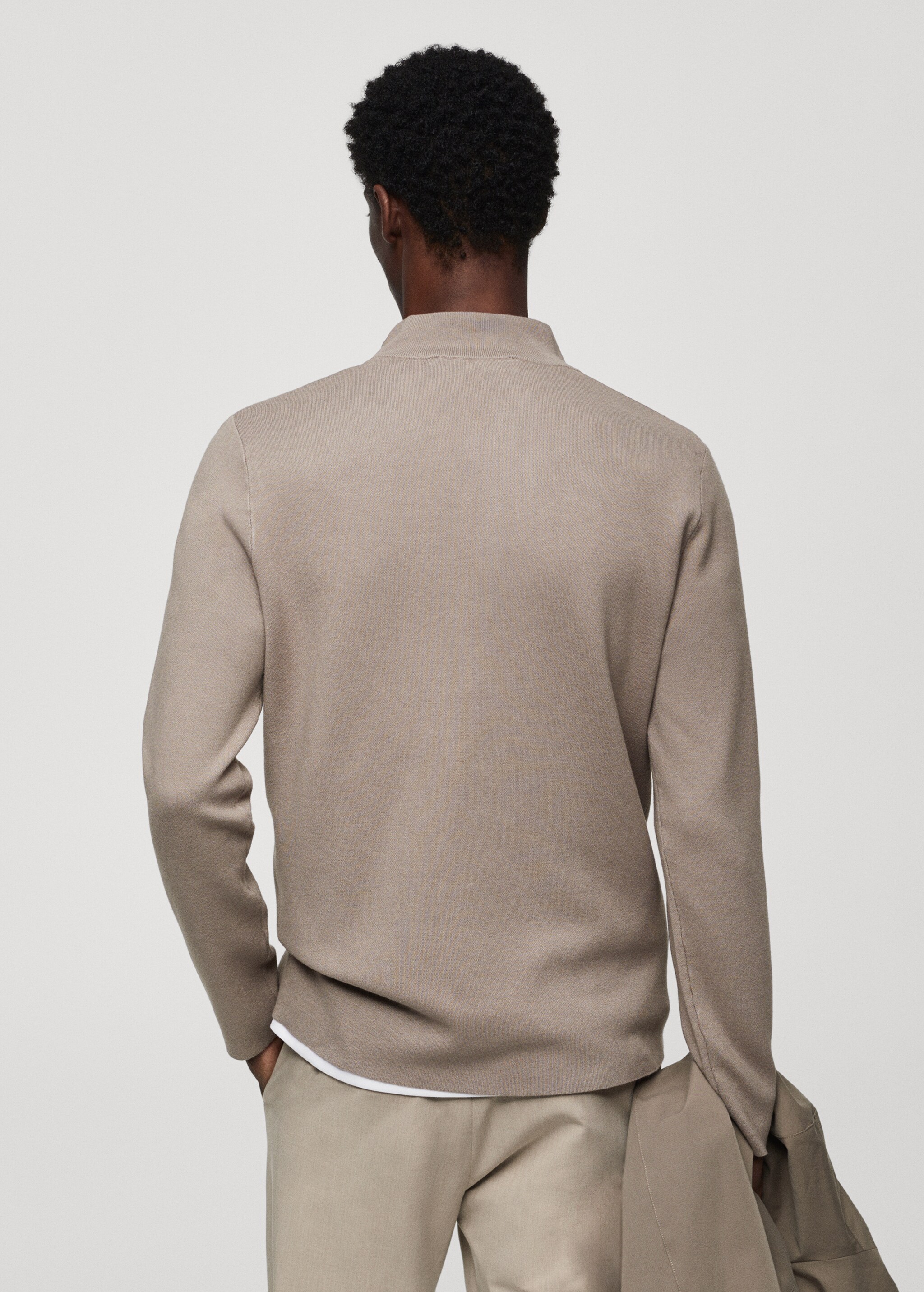Pullover mit halbhohem Zip-Kragen - Rückseite des Artikels