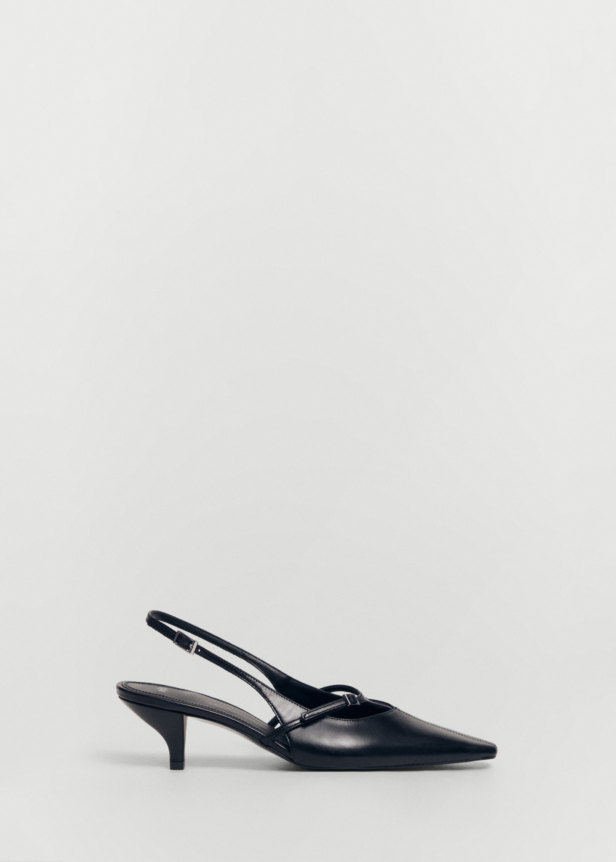 Leather heeled slingback shoes with buckles - Article without model