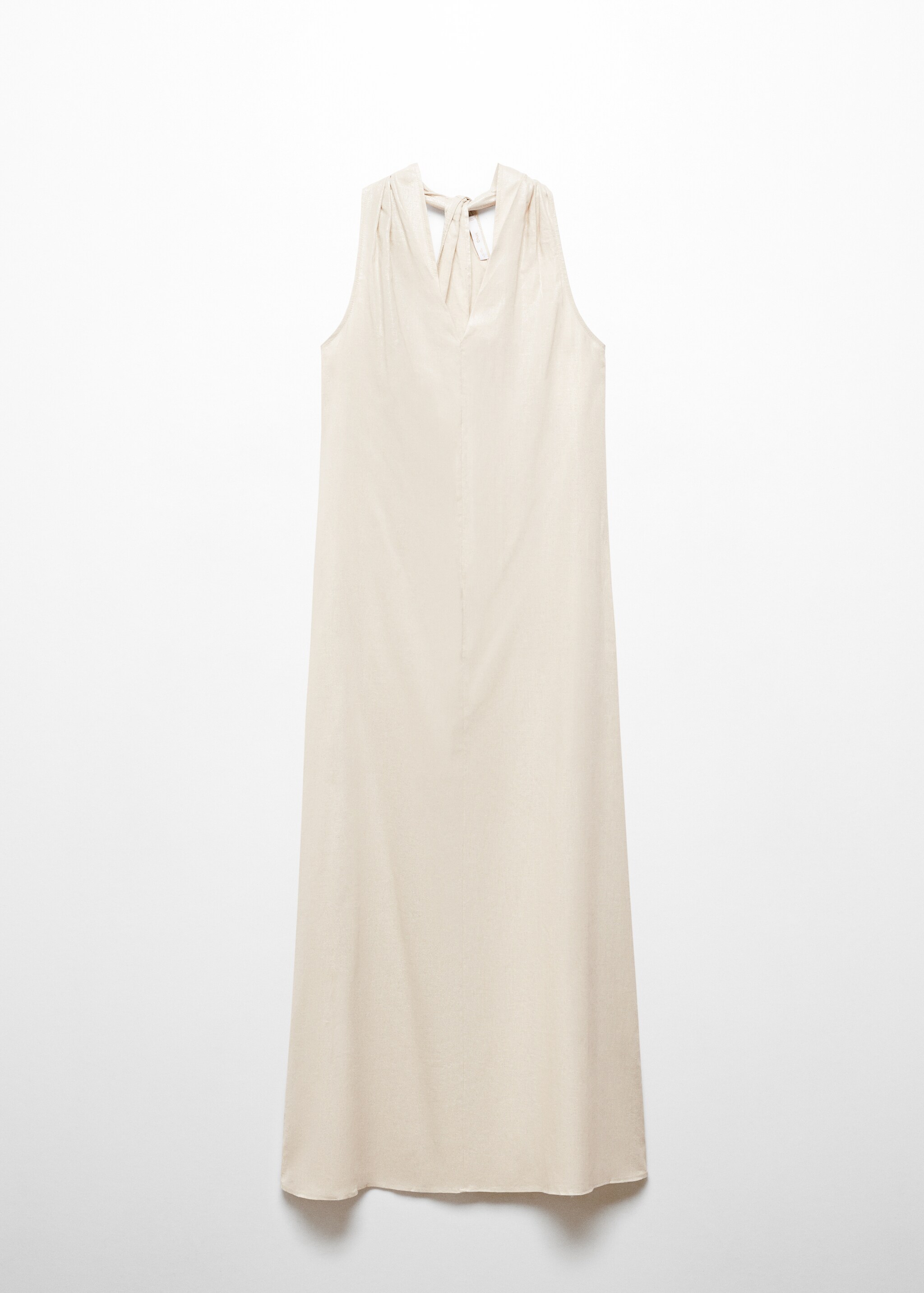 فستان من الكتان بفتحة رقبة على شكل V - منتج دون نموذج