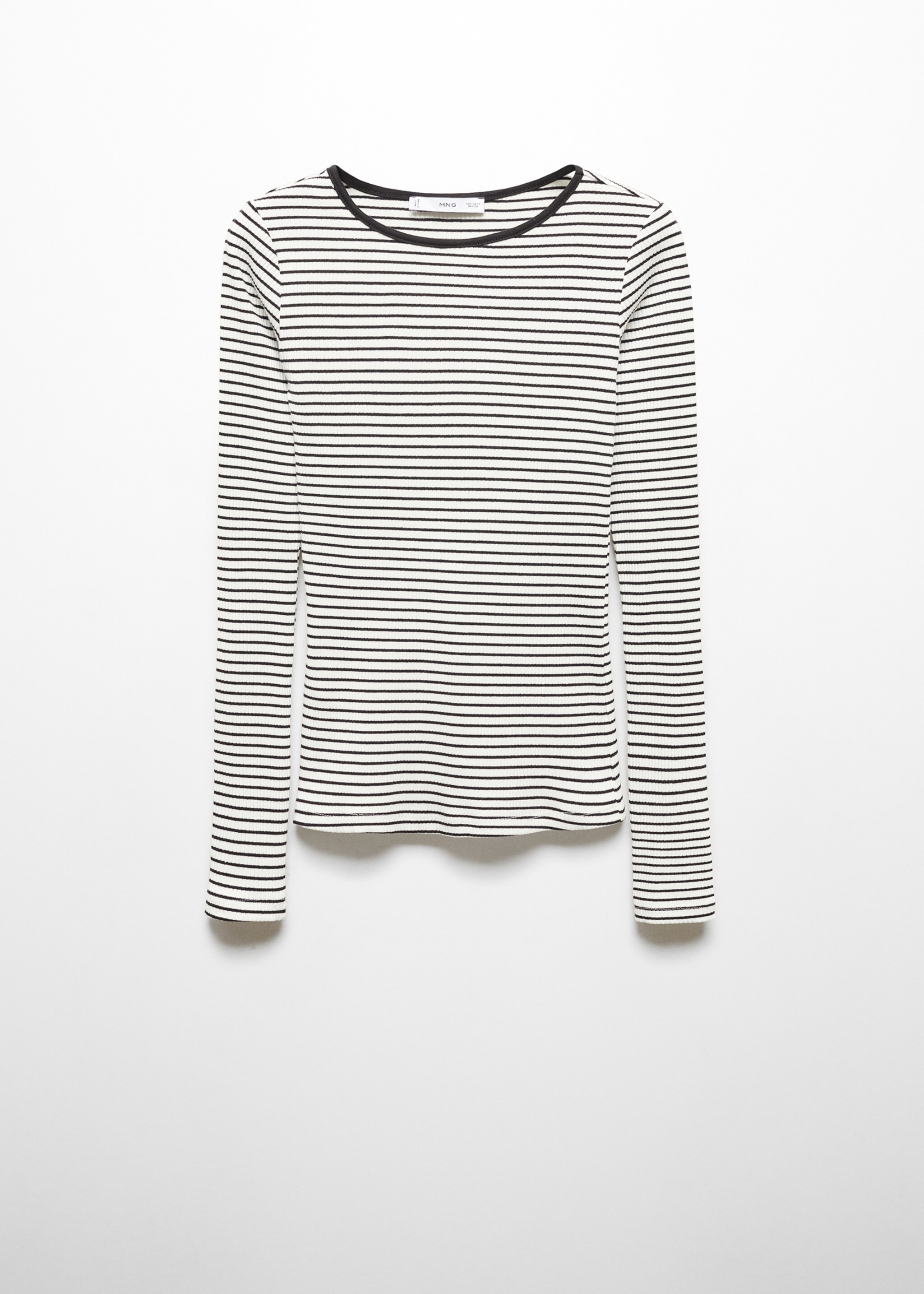 Striped rib T-shirt - Article without model, Off White. Ref: 67024785-00.