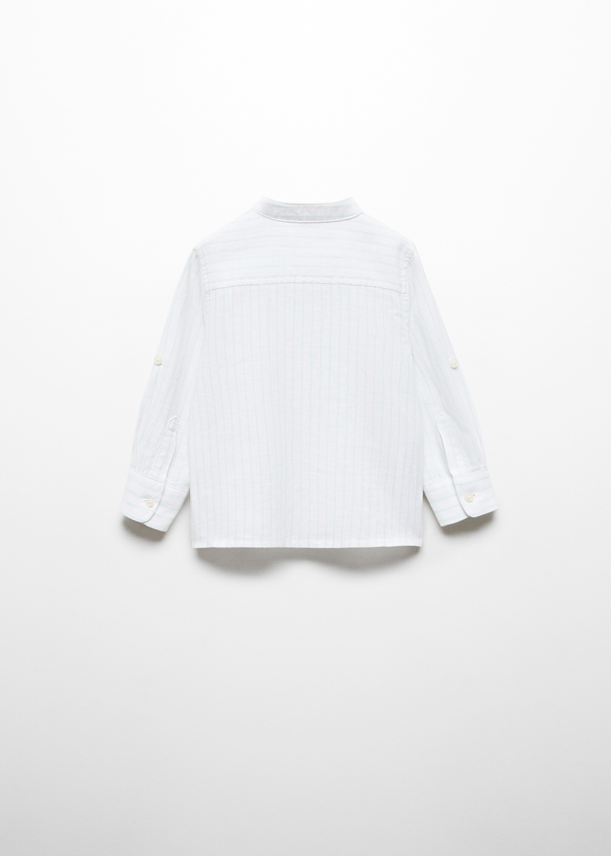 Striped mandarin-collar linen shirt - Reverse of the article