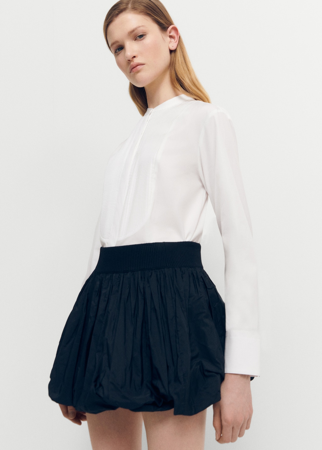 Camisa panel pliegues | MANGO Chile