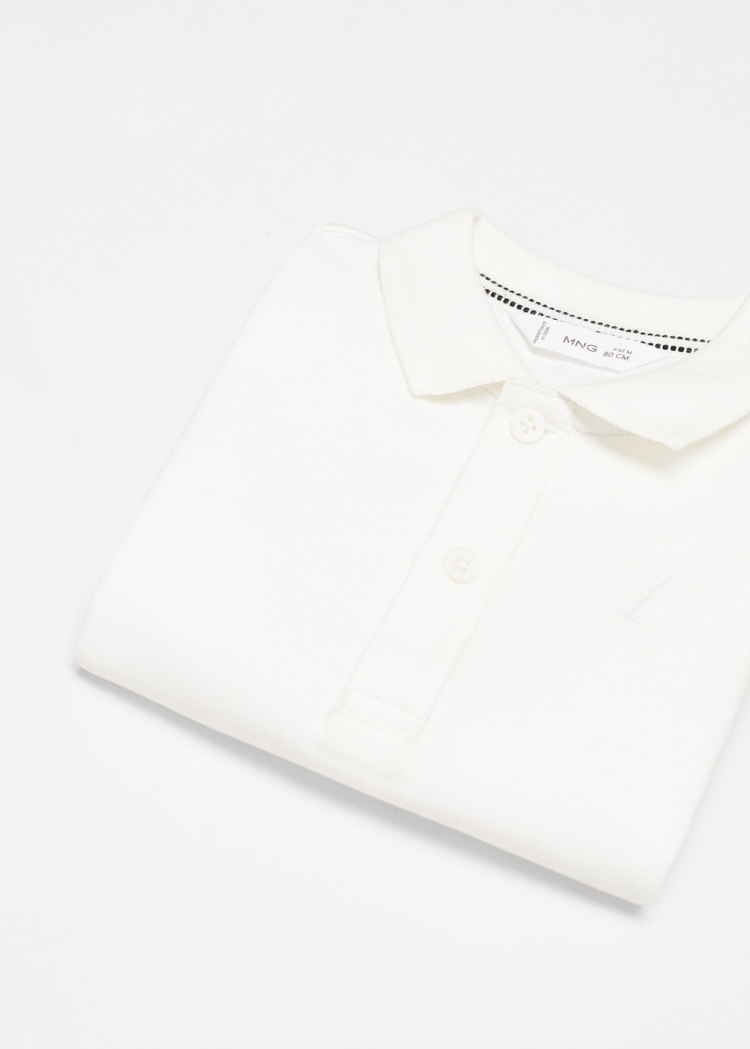Textured cotton polo shirt - Детальніше про товар 0