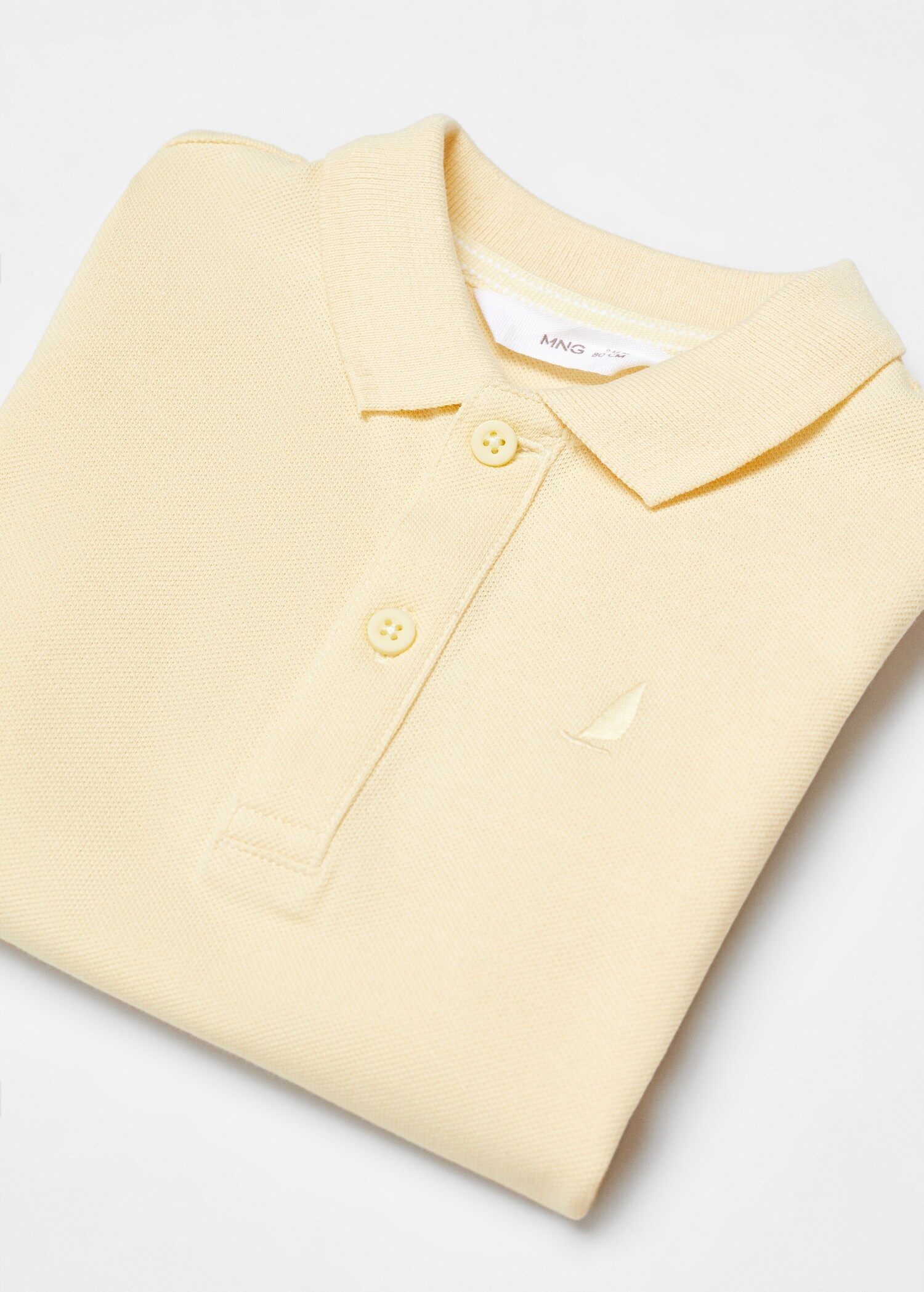 Textured cotton polo shirt - Детальніше про товар 0