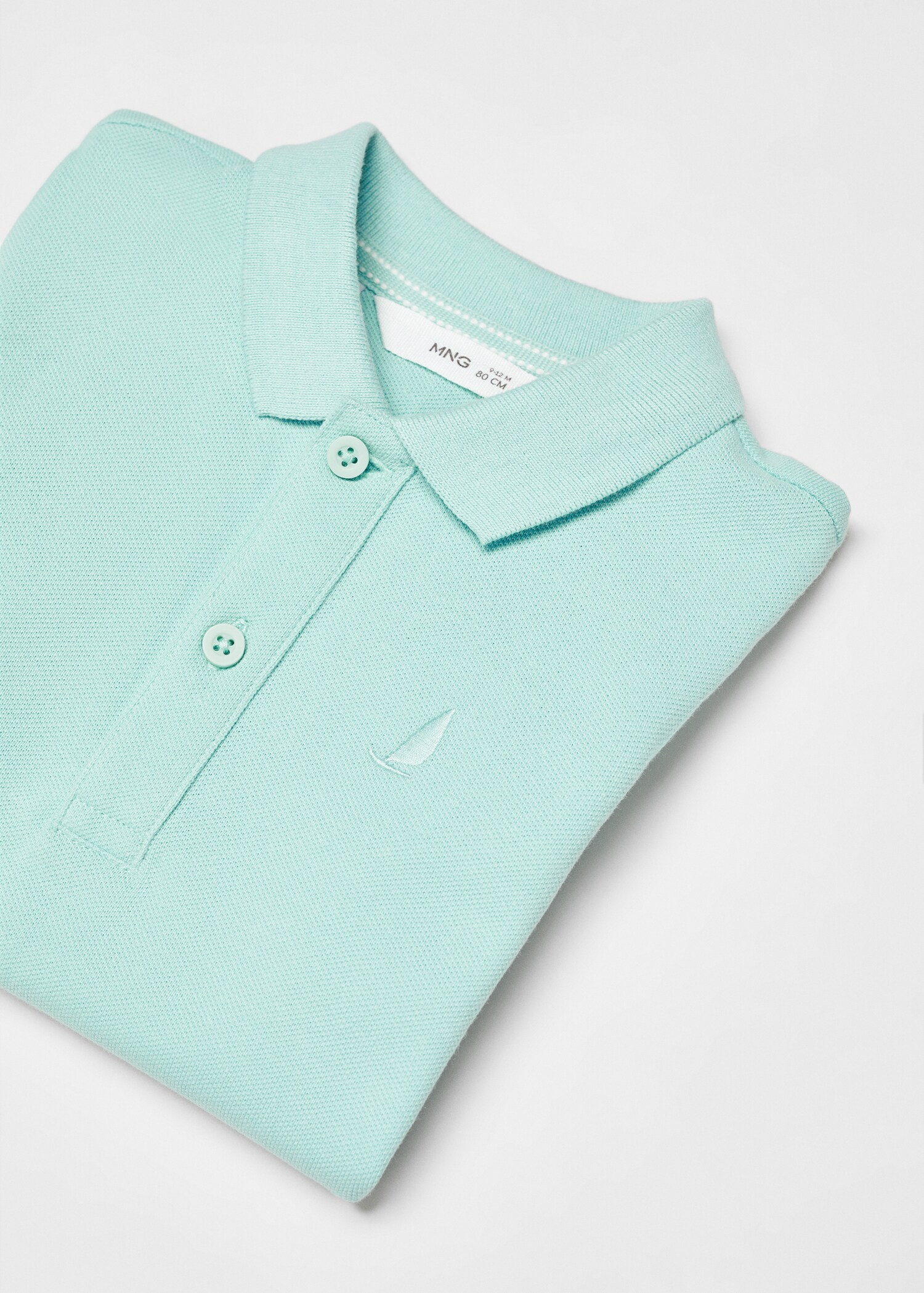 Textured cotton polo shirt - Детальніше про товар 0