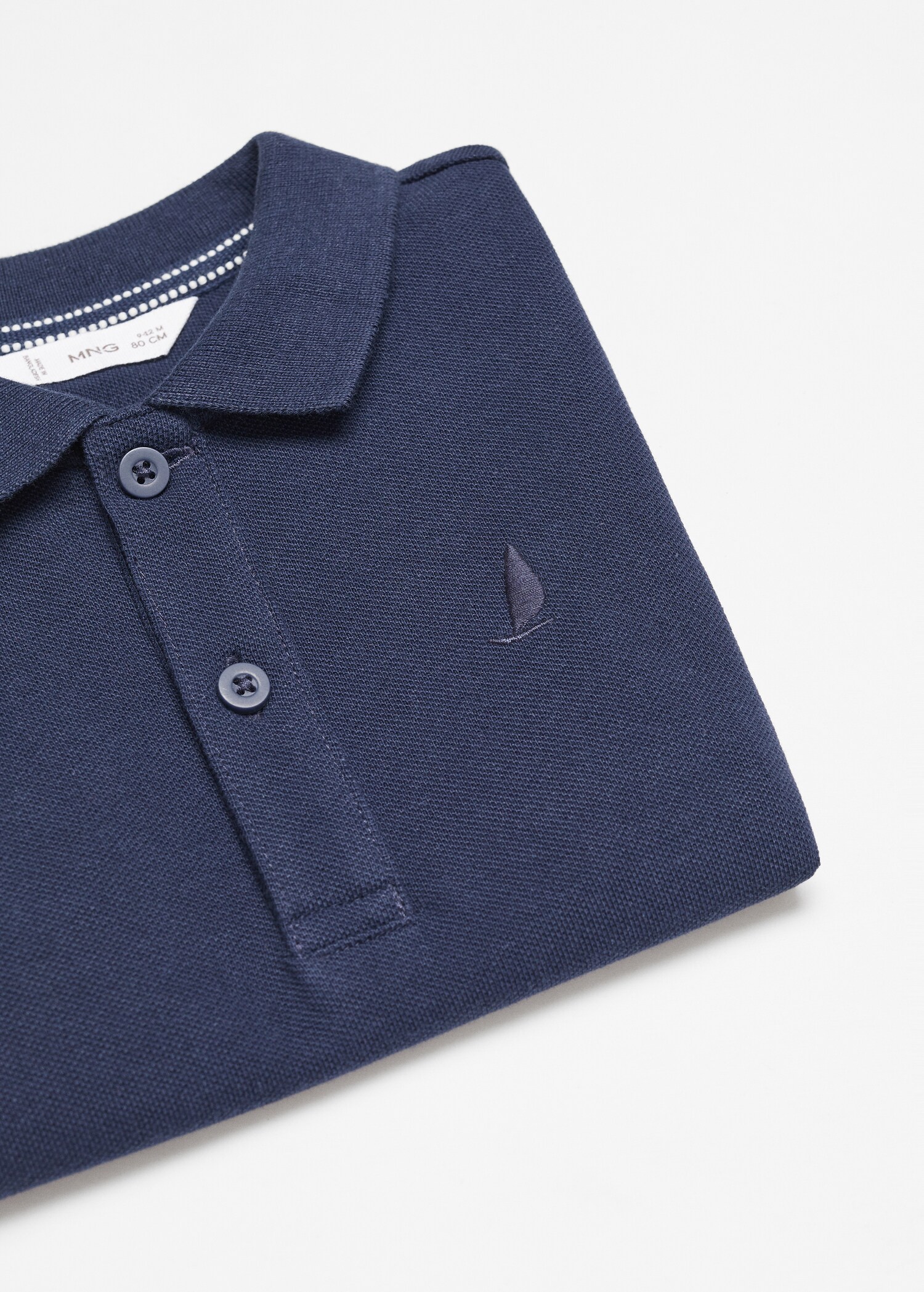 Textured cotton polo shirt - Детальніше про товар 0