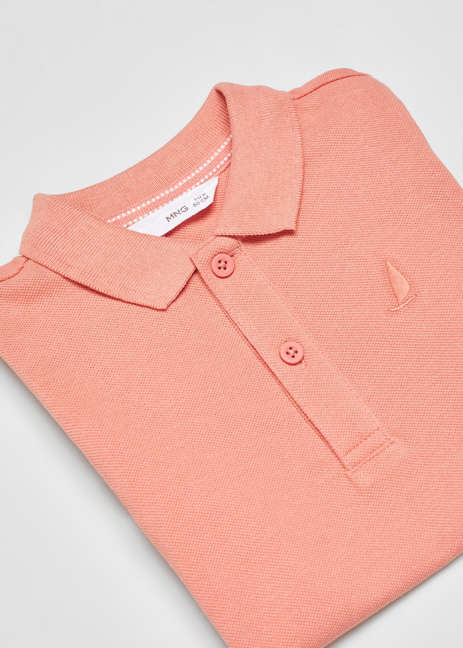 Textured cotton polo shirt - Детальніше про товар 0