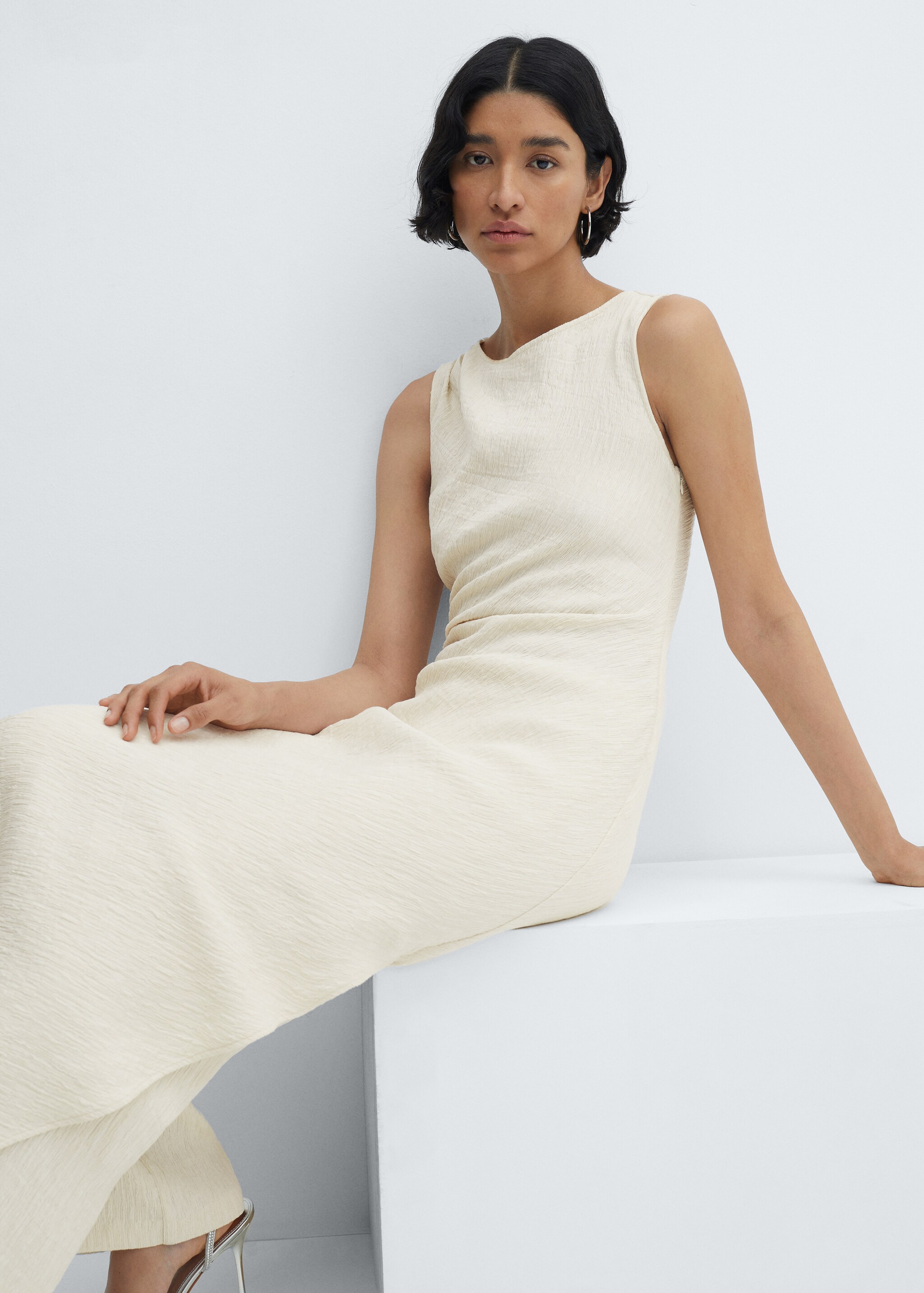 Draped dress with slit - Details of the article 2