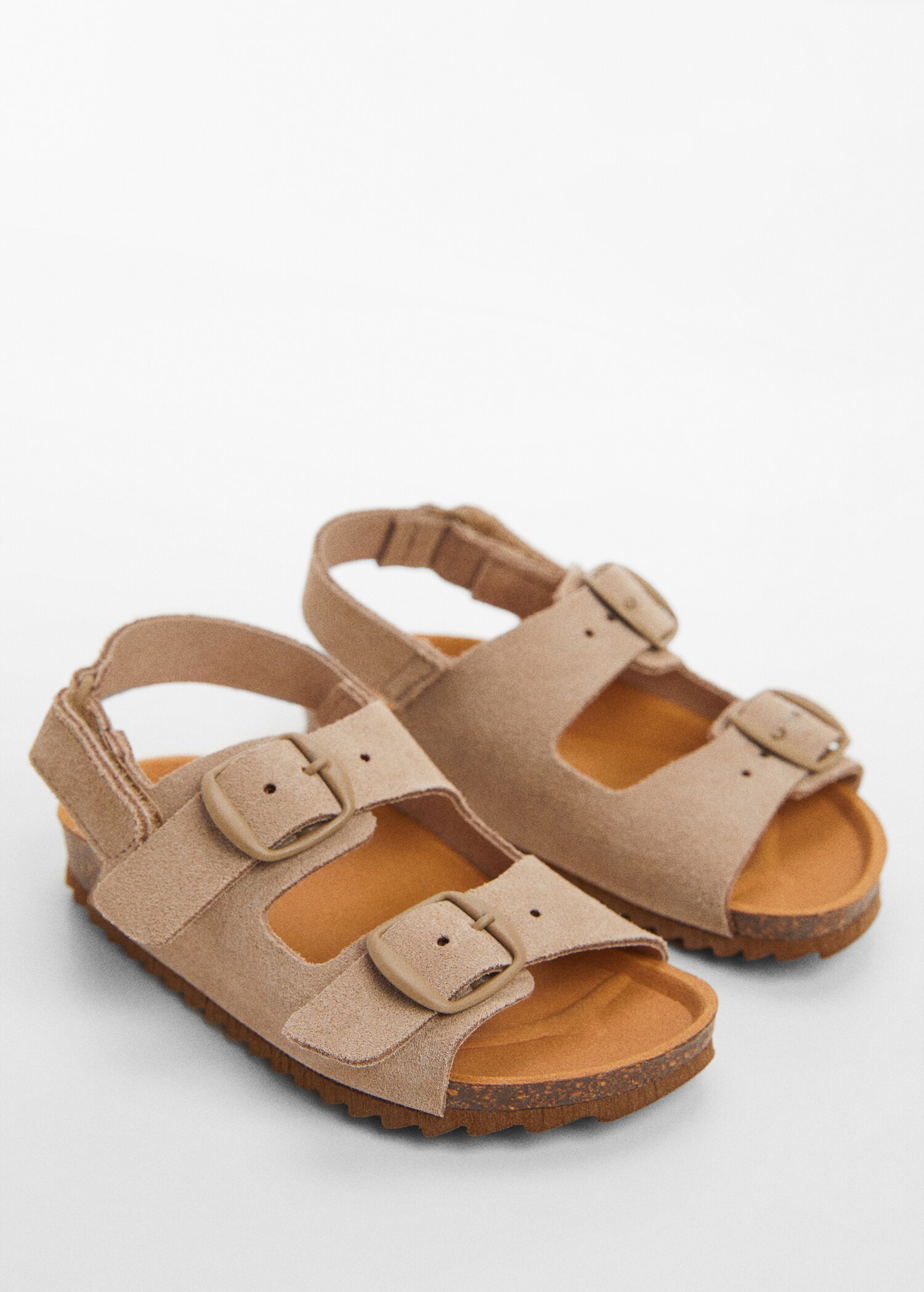 Buckle leather sandals - Medium plane