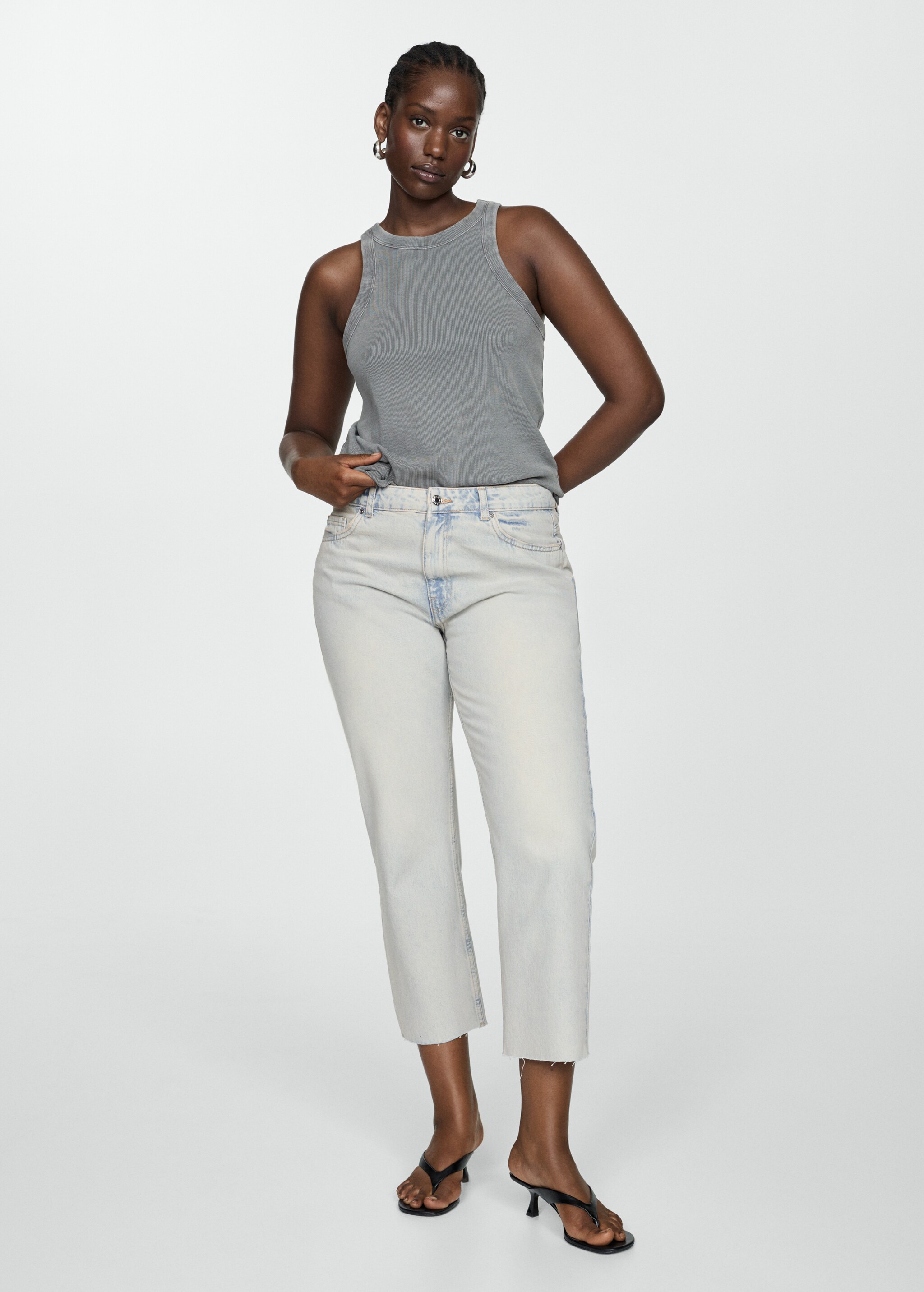 Straight-fit cropped jeans - Details of the article 3