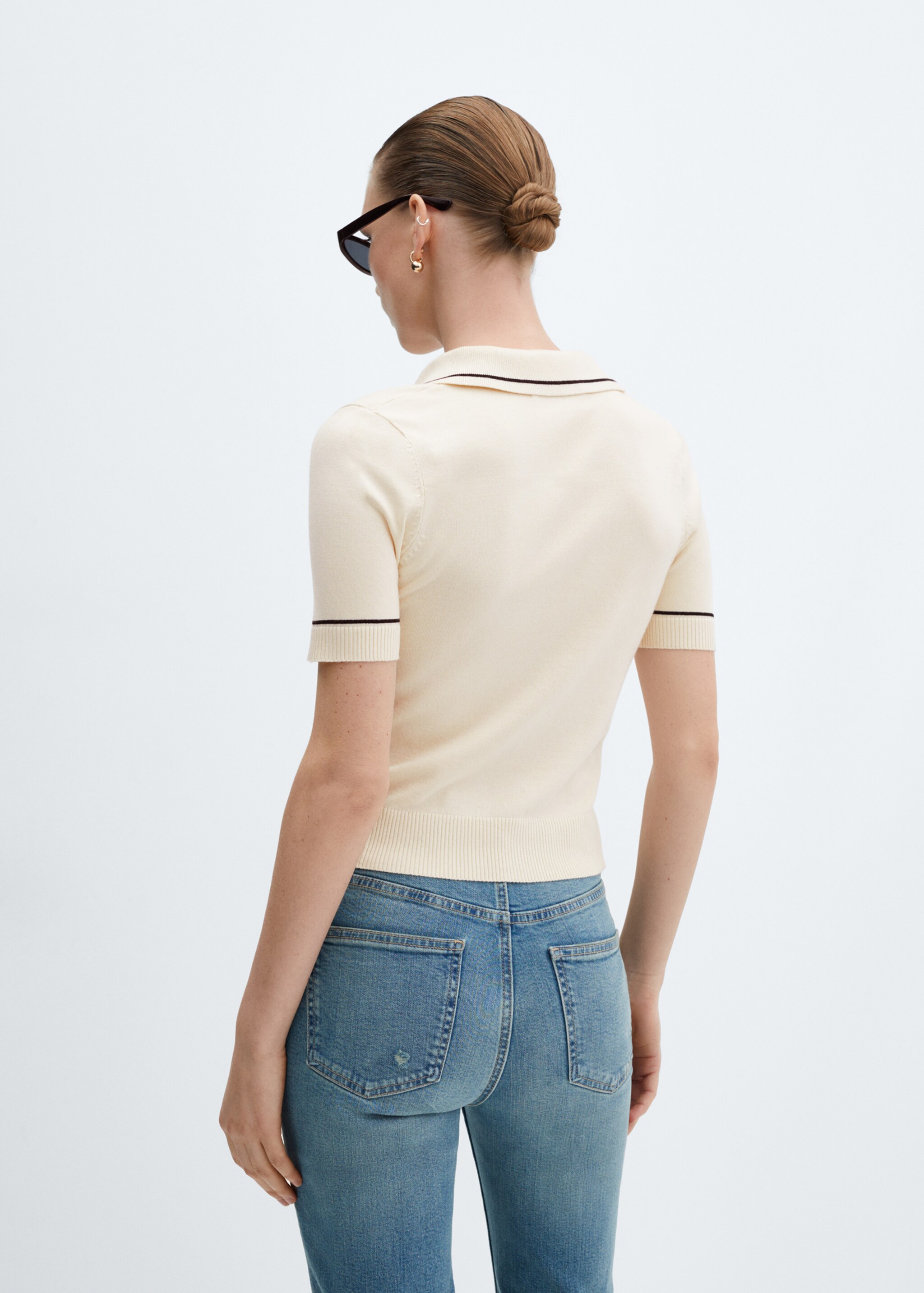 Knitted polo-neck sweater - Reverse of the article