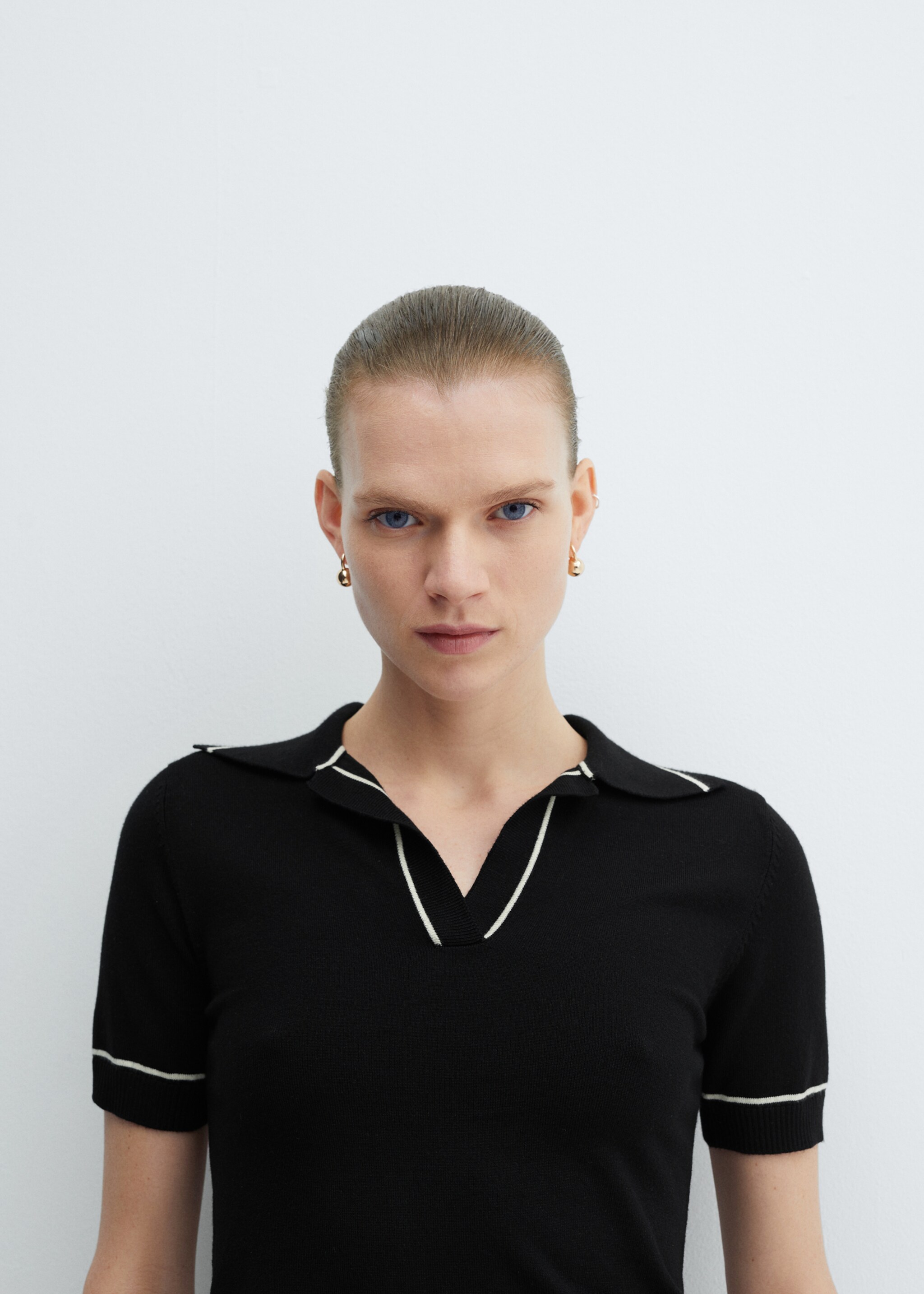 Knitted polo-neck sweater - Details of the article 1