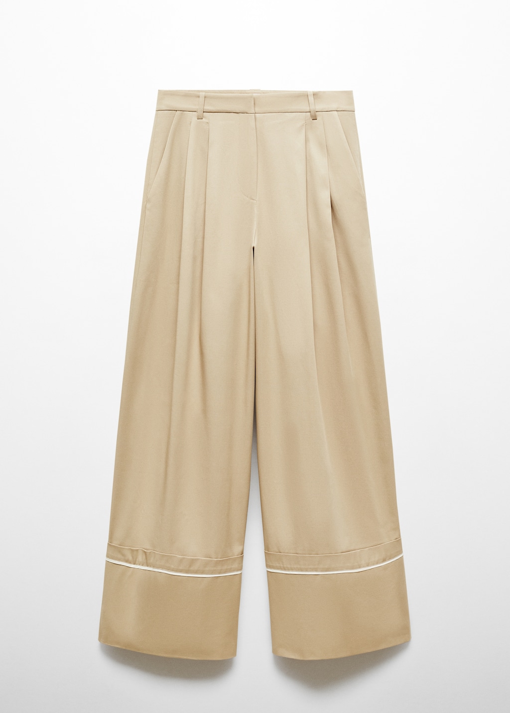 Cotton pleated trousers deals