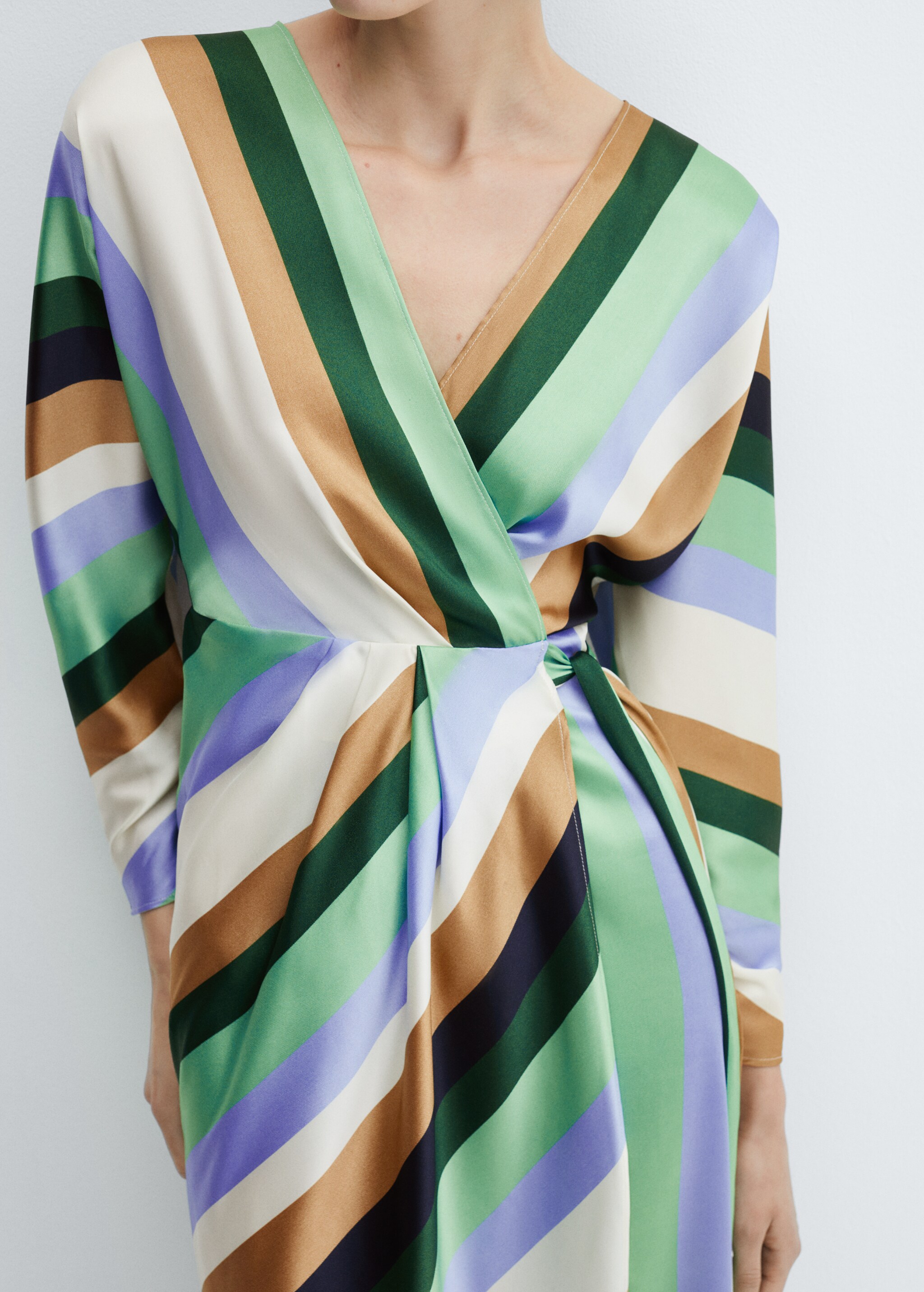 Striped satin dress - Details of the article 6