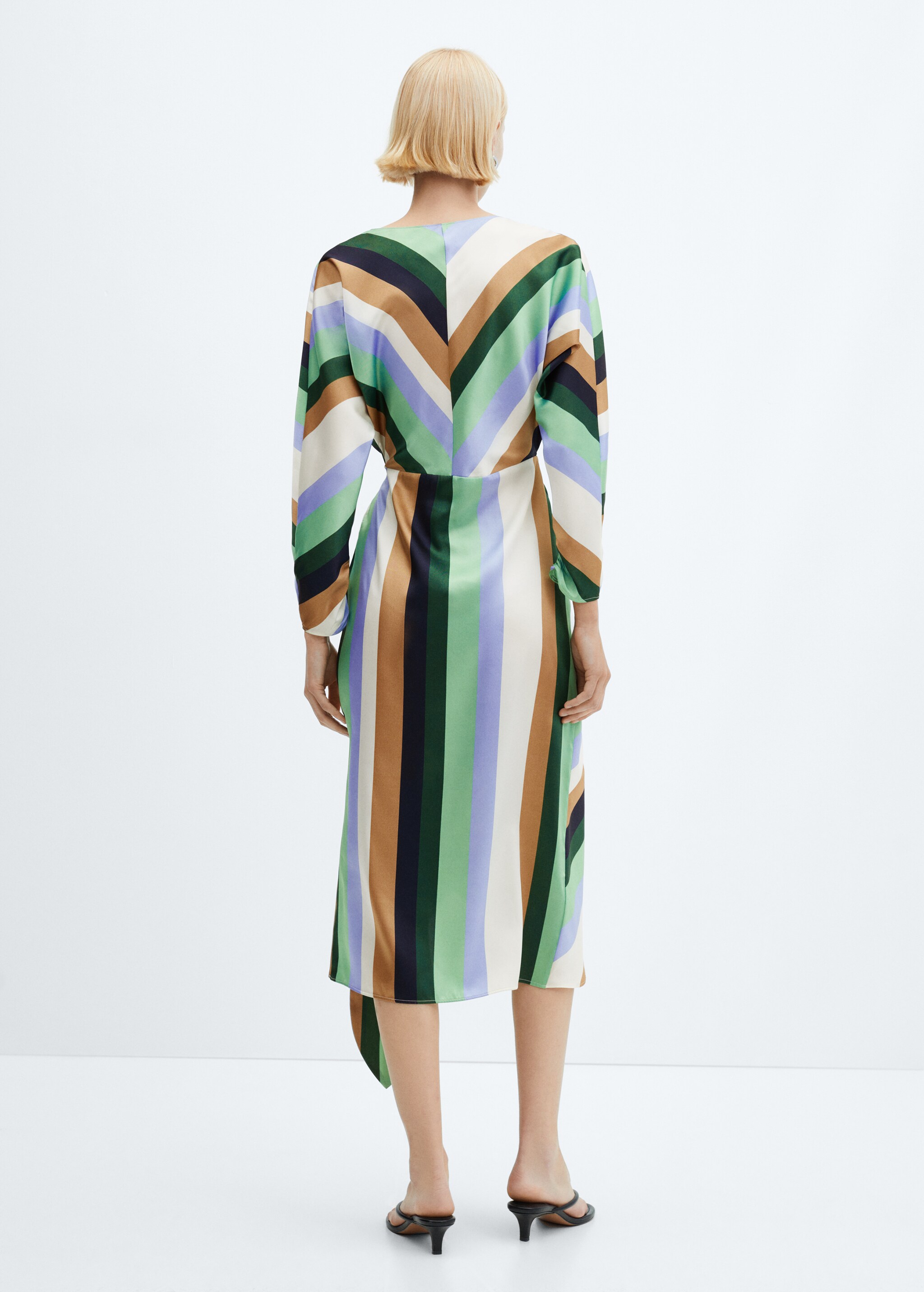 Striped satin dress - Reverse of the article
