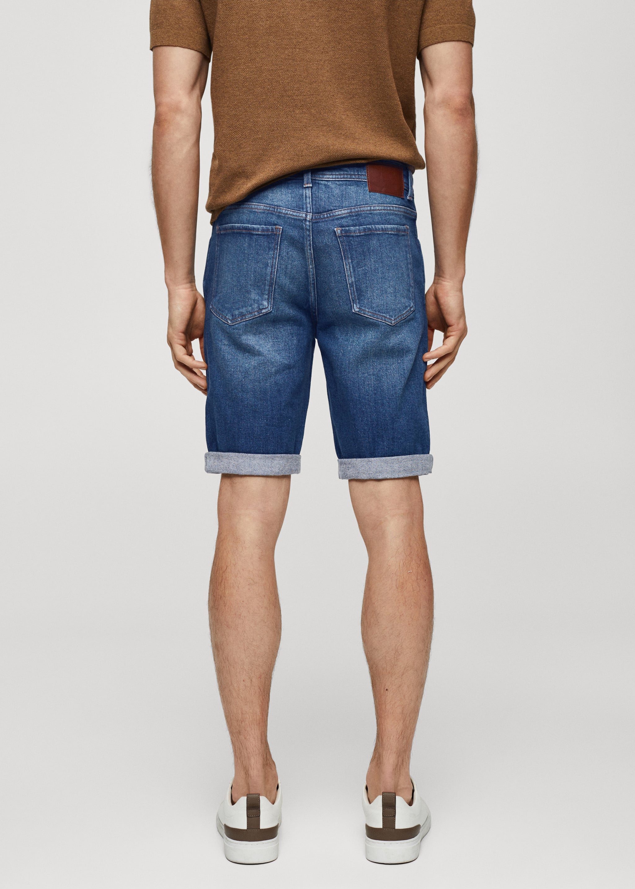 Slim-fit denim bermuda shorts - Reverse of the article