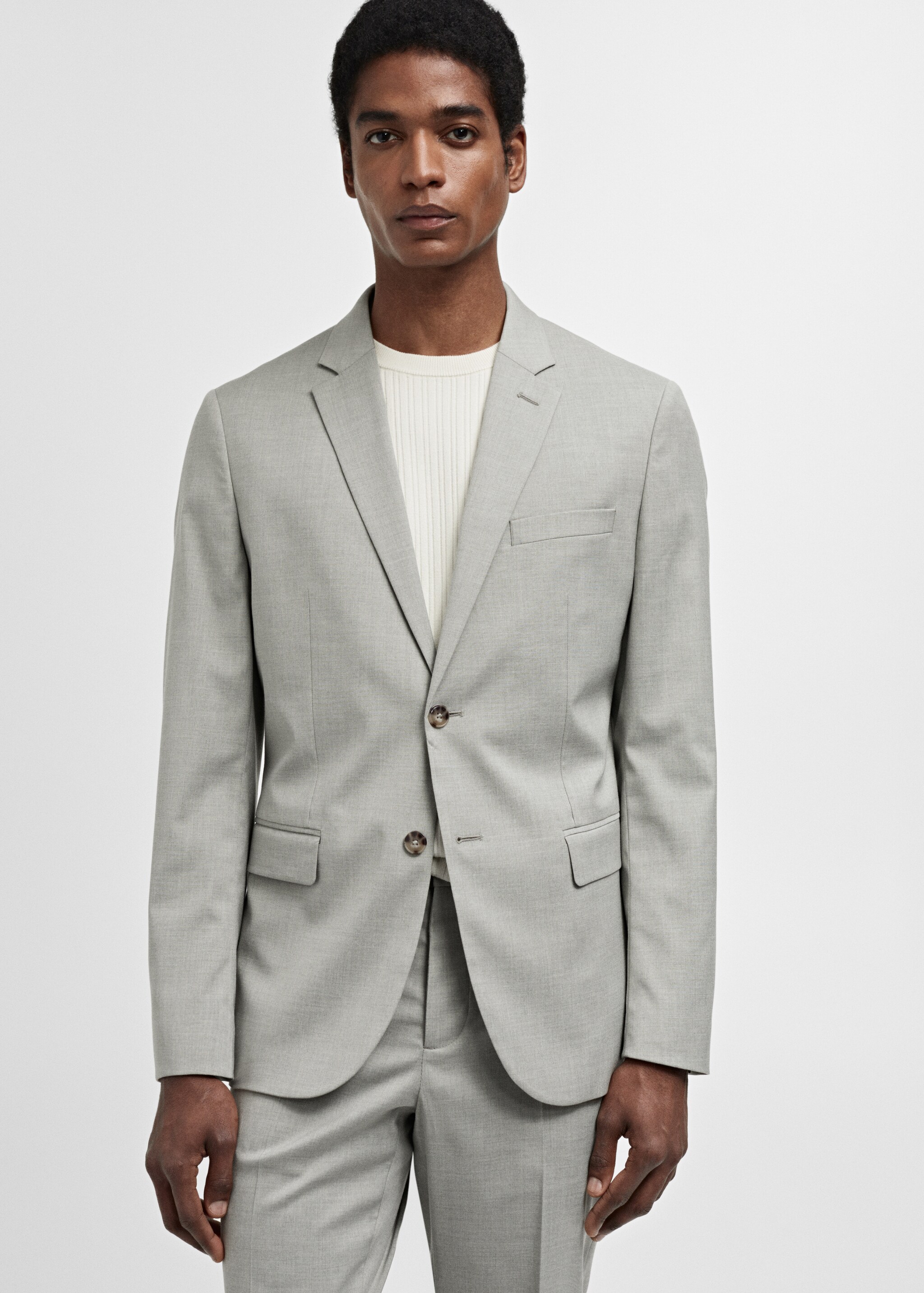 Костюмный пиджак super slim fit из ткани стретч - Средний план