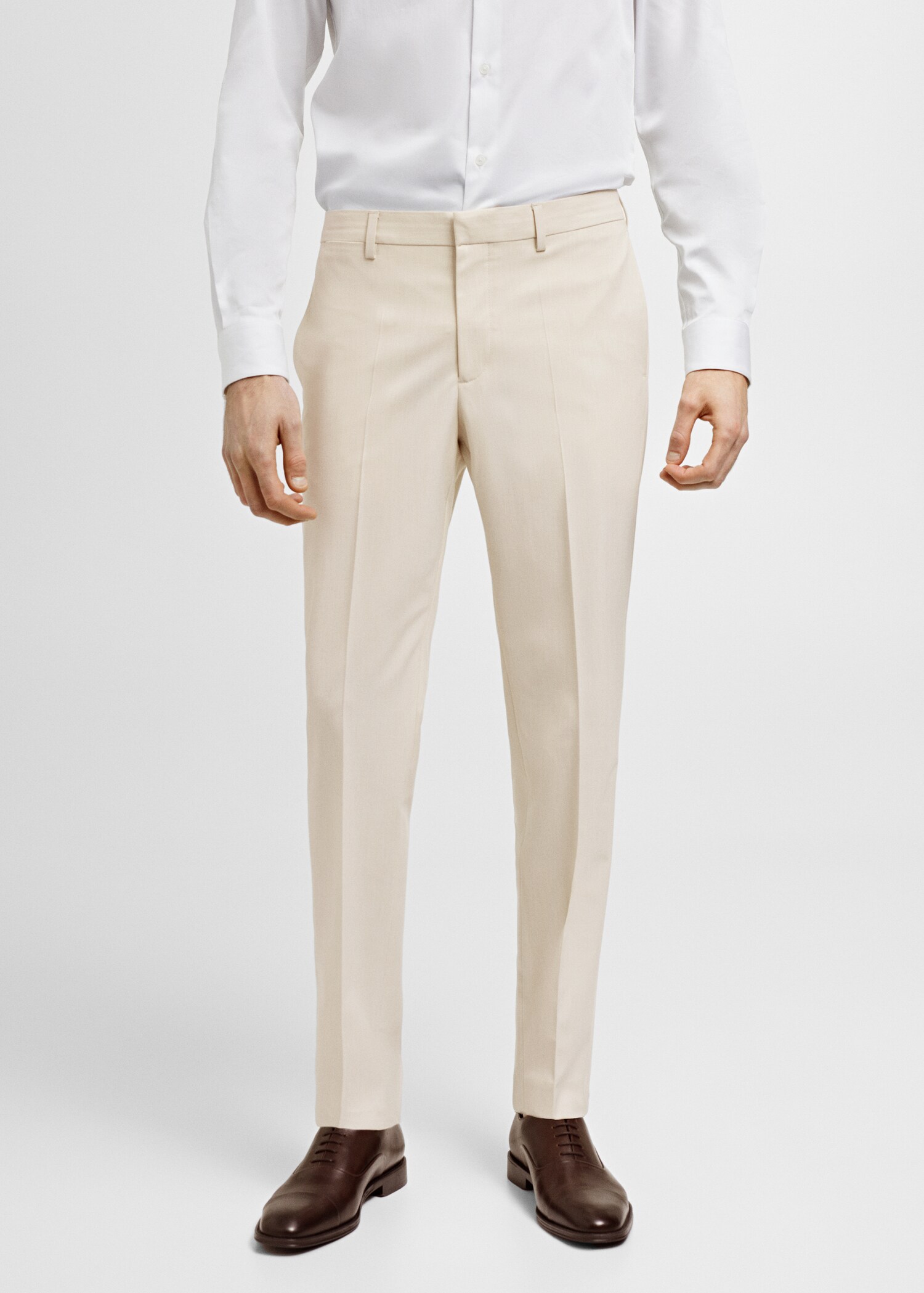 Pantaloni completo super slim-fit tessuto stretch - Piano medio
