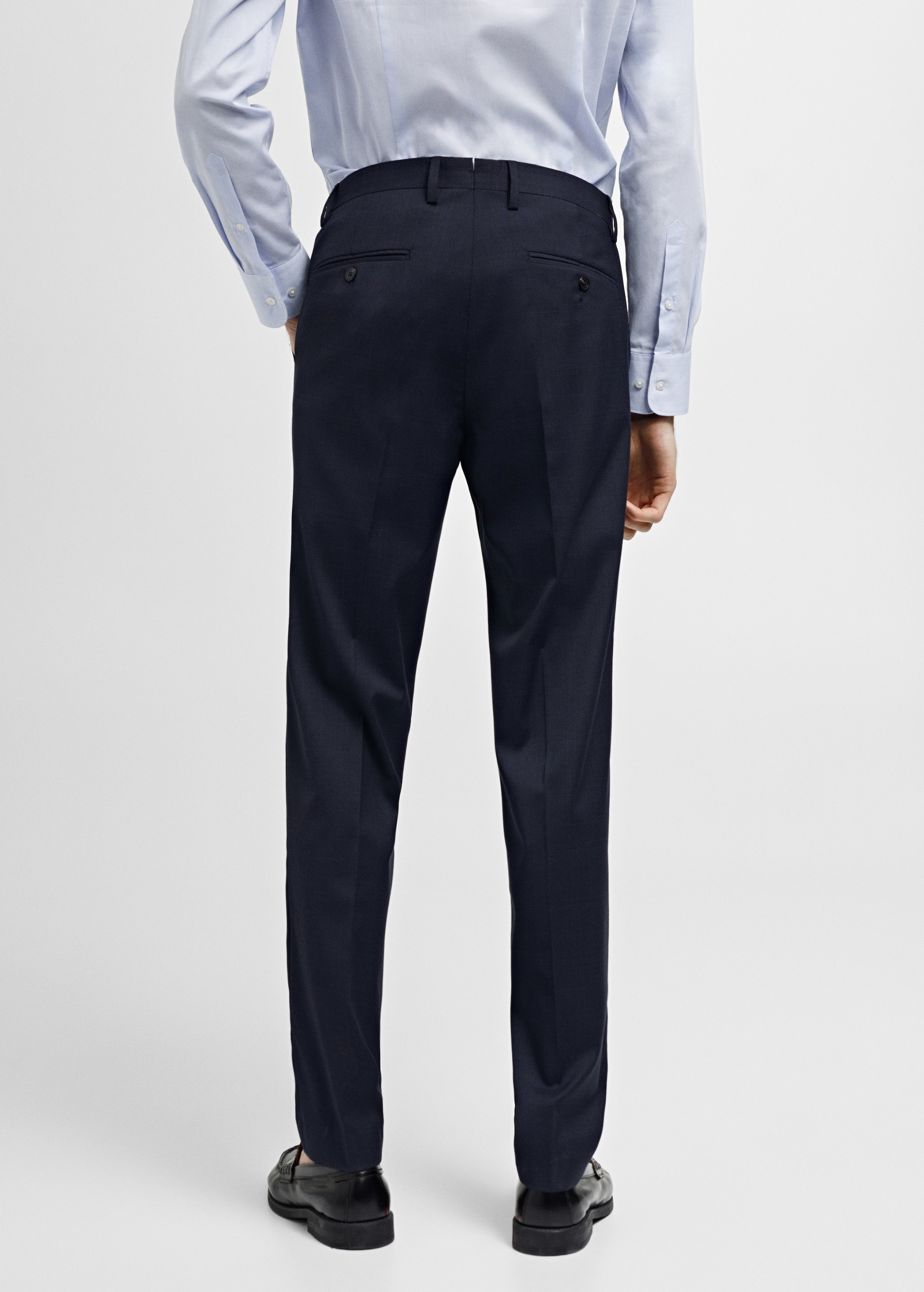 Stretch fabric slim-fit suit trousers - Reverse of the article