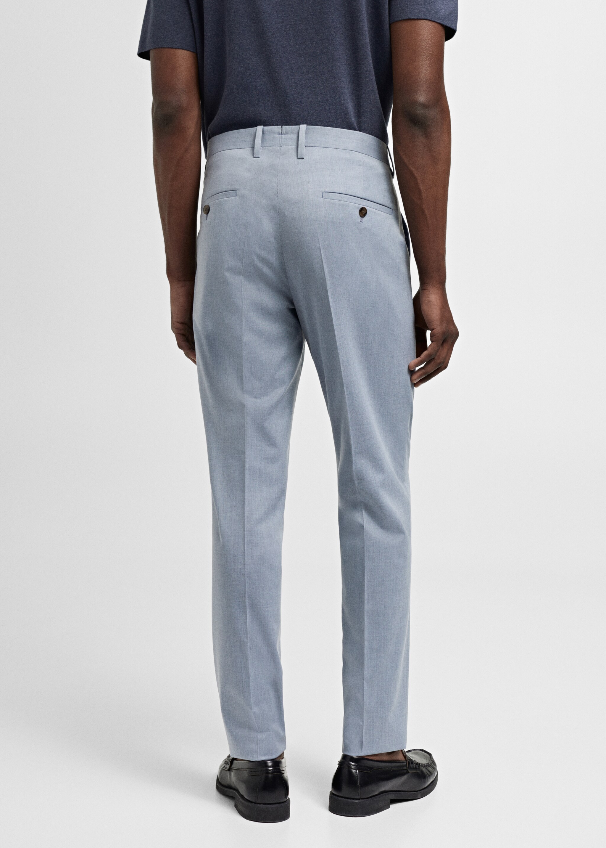 Костюмные брюки super slim fit из ткани стретч - Обратная сторона изделия