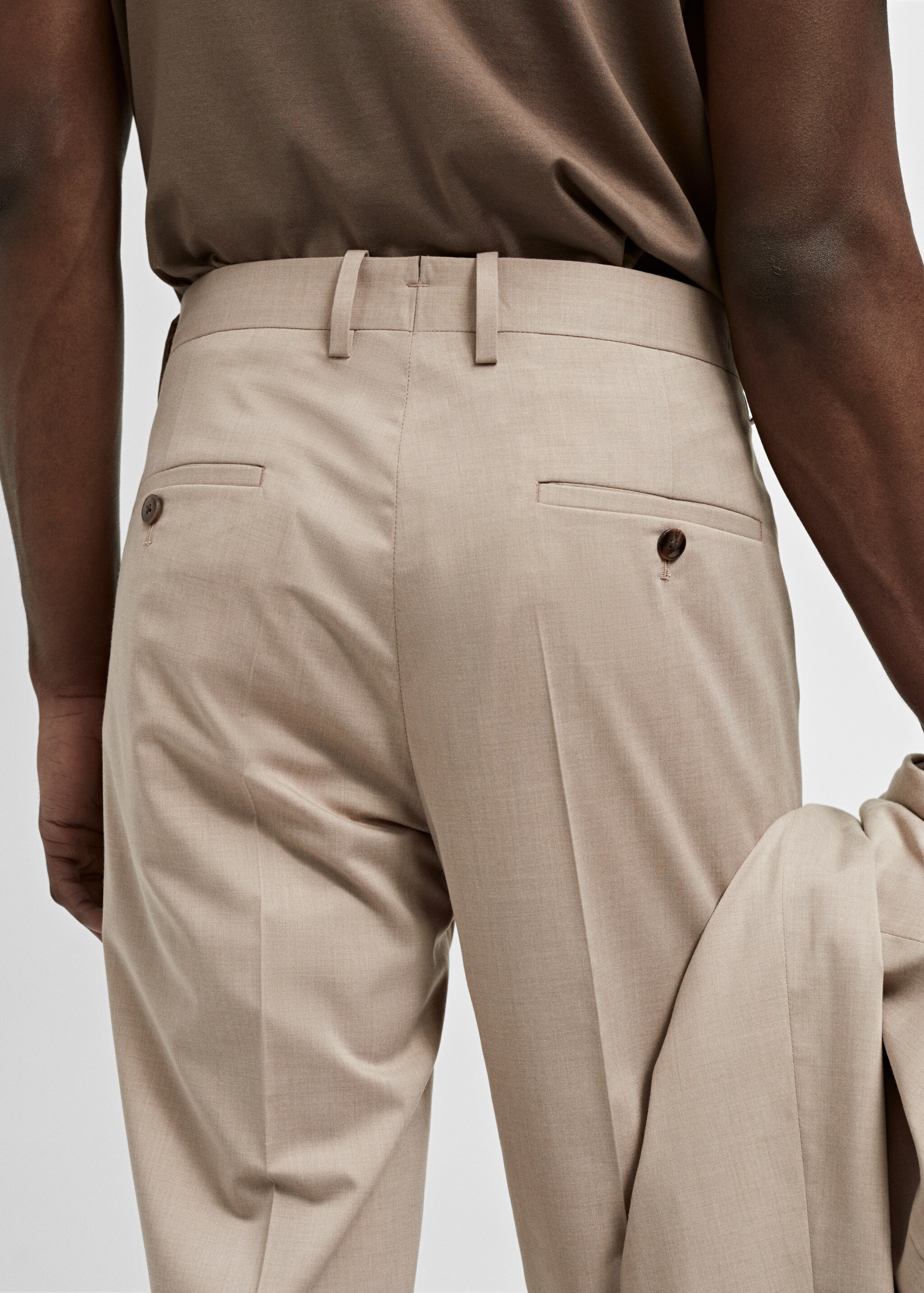 Stretch fabric super slim-fit suit trousers - Details of the article 4