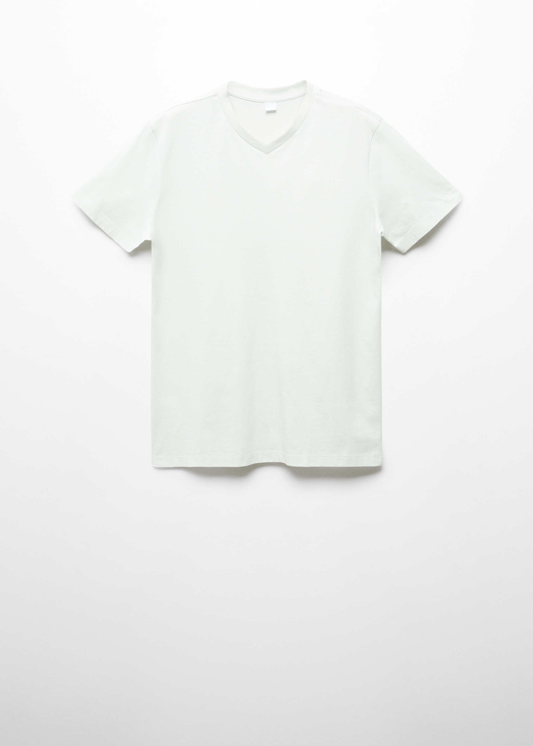 T-shirt básica de algodão com gola em V - Artigo sem modelo