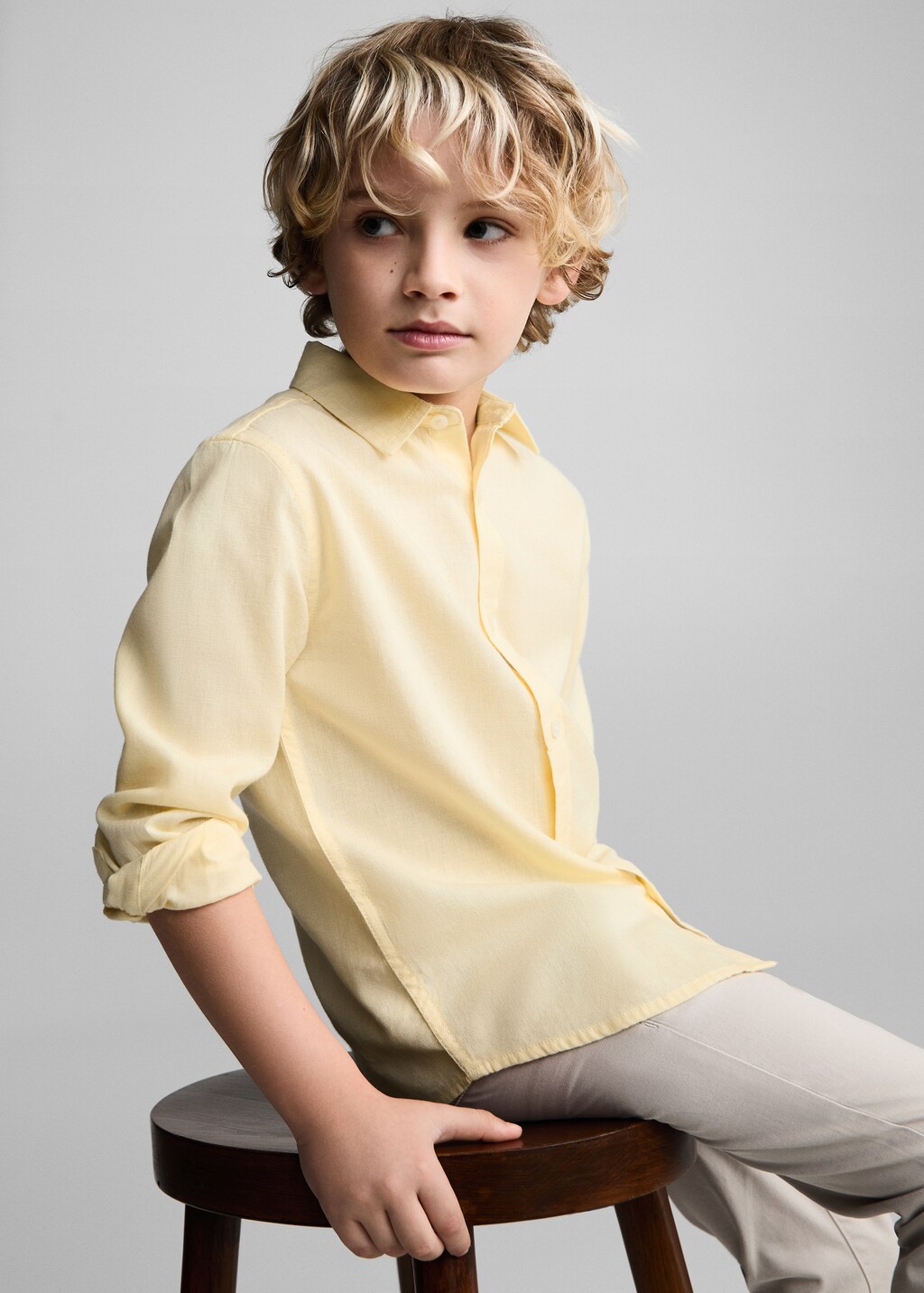 Camisa regular fit algodon Ninos MANGO Espana Peninsula y Baleares