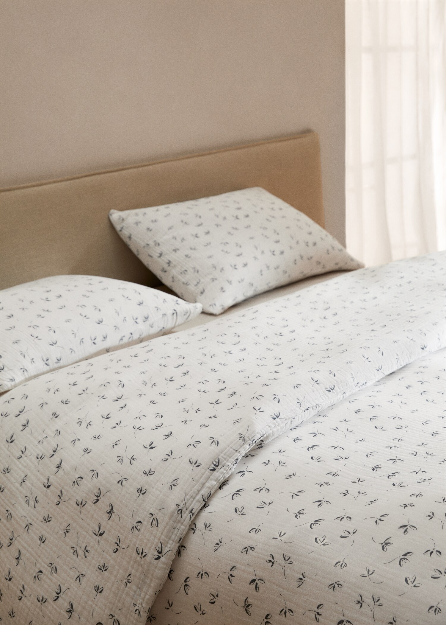 Flower print gauze duvet cover superking bed - Details of the article 8