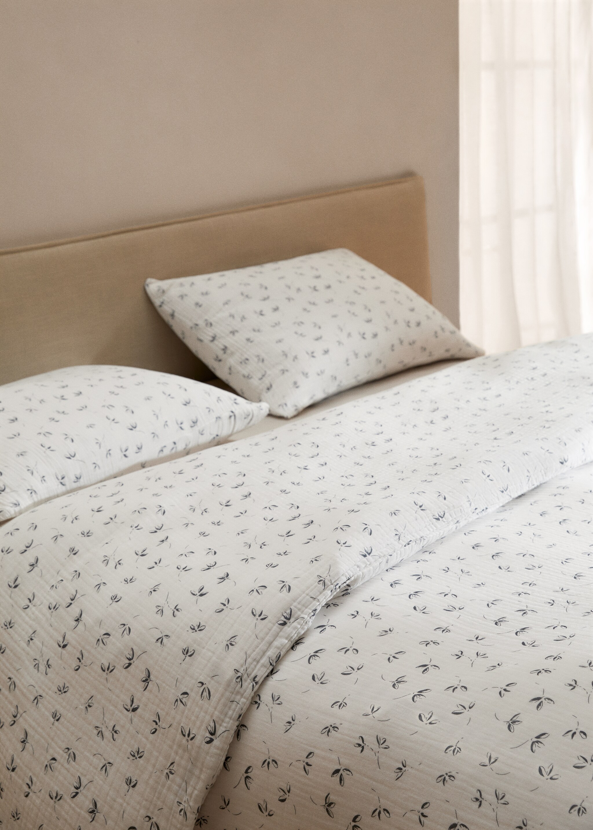 Povlak na přikrývku s květinovým potiskem šifonová bavlna, na postel 150/160 cm - Detail zboží 8
