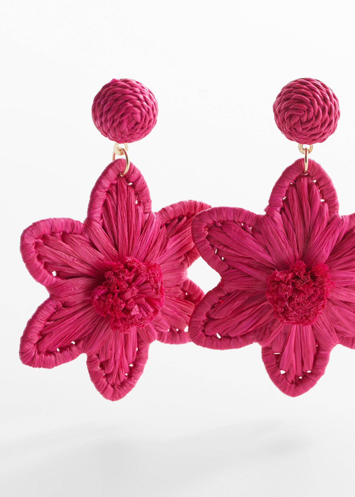 Boucles d'oreilles fleurs raphia - Détail de l'article 1