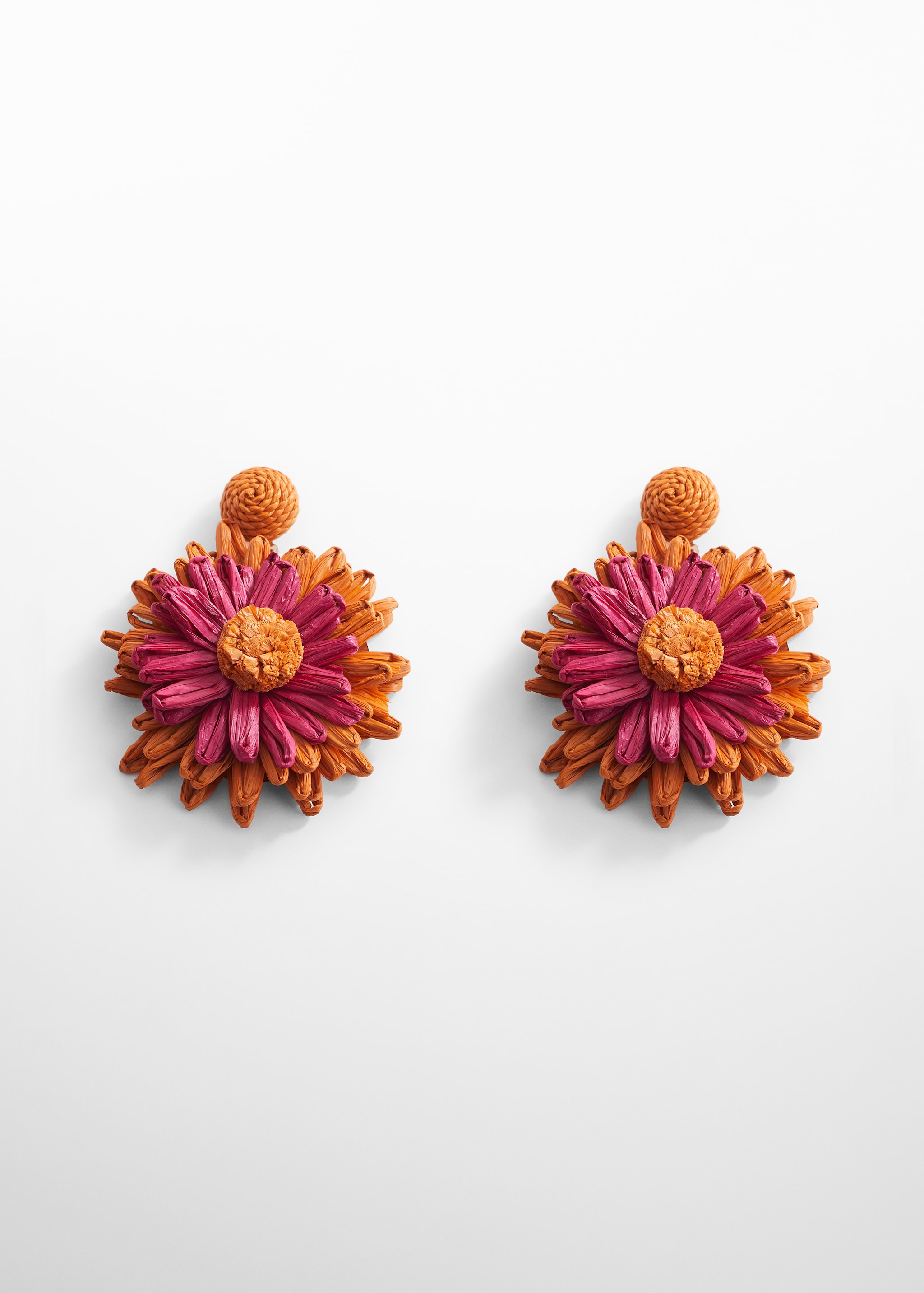 Blumen-Ohrringe aus Raffiabast - Artikel ohne Model