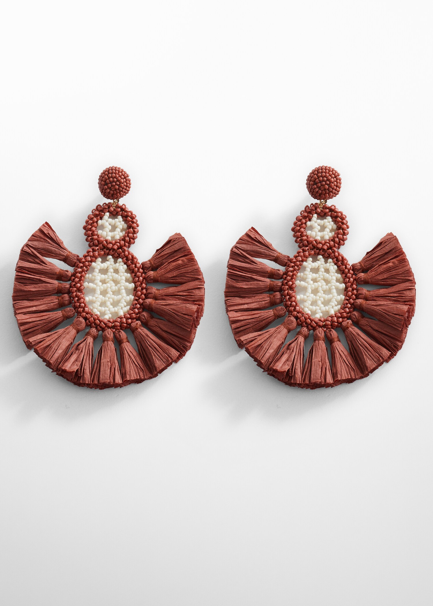 Long raffia earrings - Товар без моделі