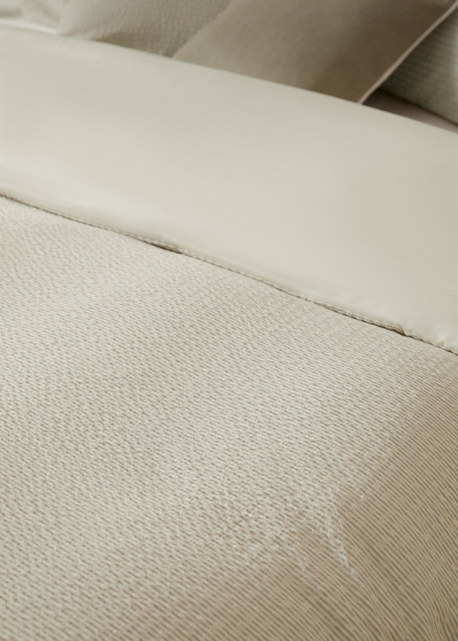 Seersucker duvet cover woven stripe for queen bed - Details of the article 8