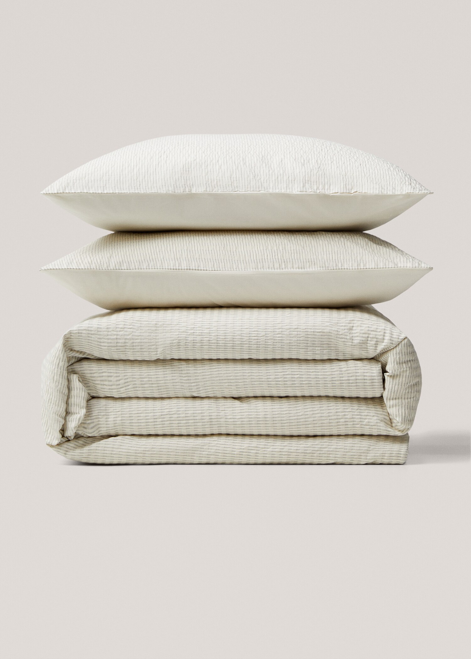Seersucker woven striped for duvet cover for king bed - Article without model