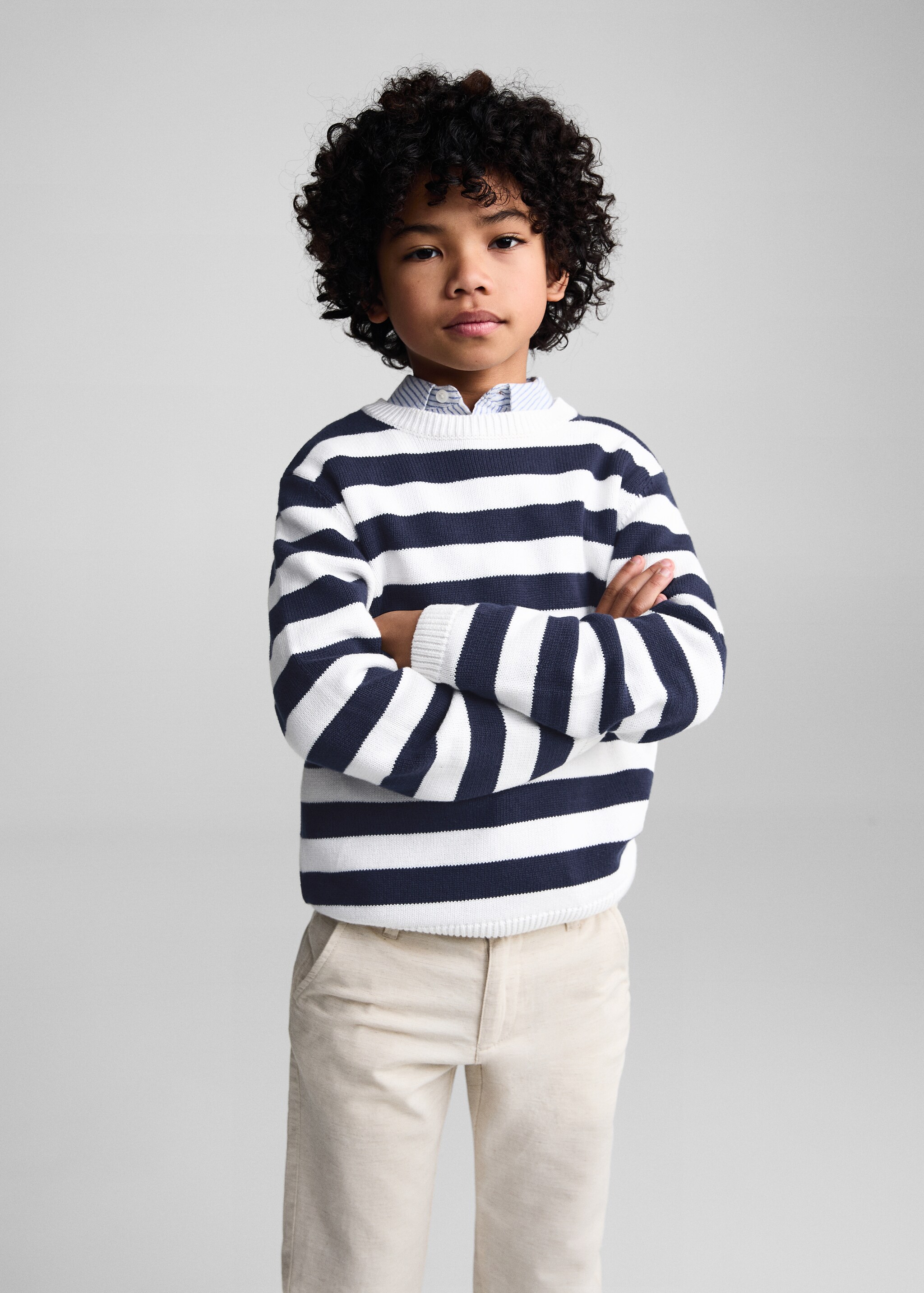 Knit striped sweater - رؤية وسط