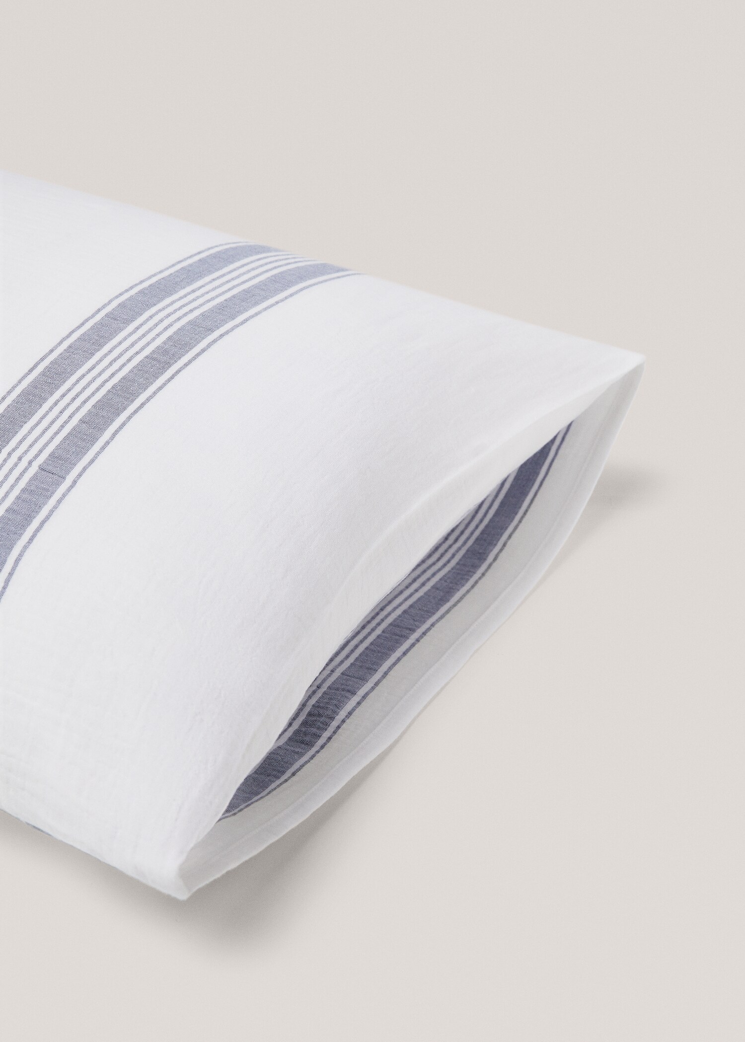 Funda almohada algodón rayas textura 45x110cm - Detalle del artículo 1