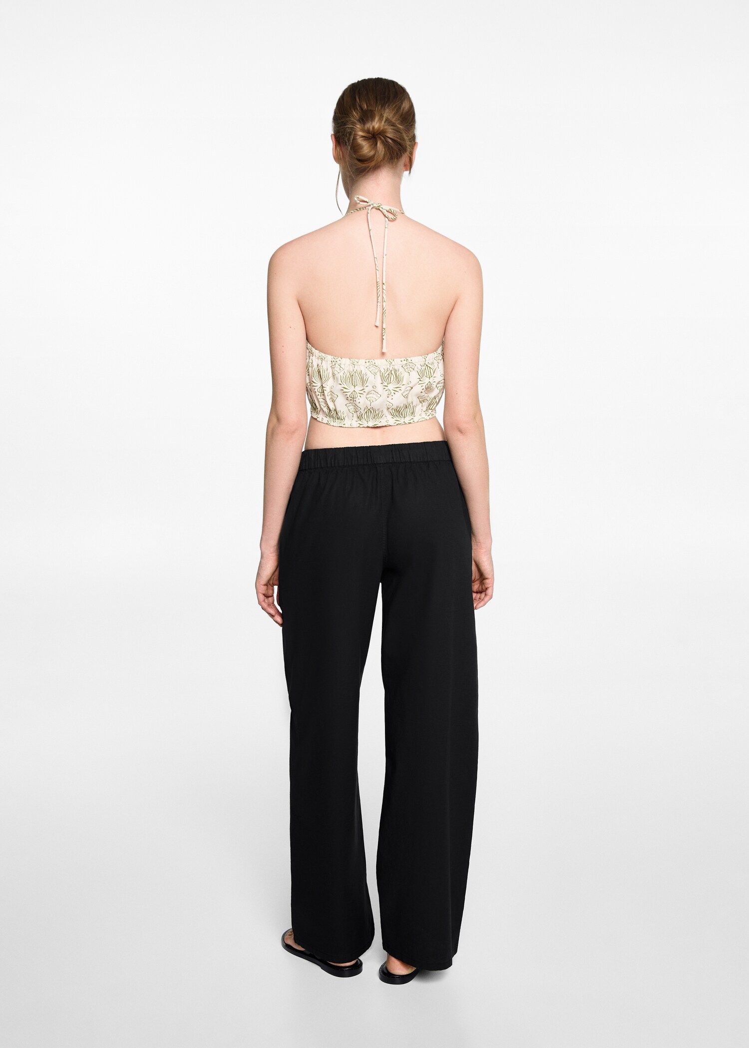 Straight linen-blend trousers - Reverse of the article