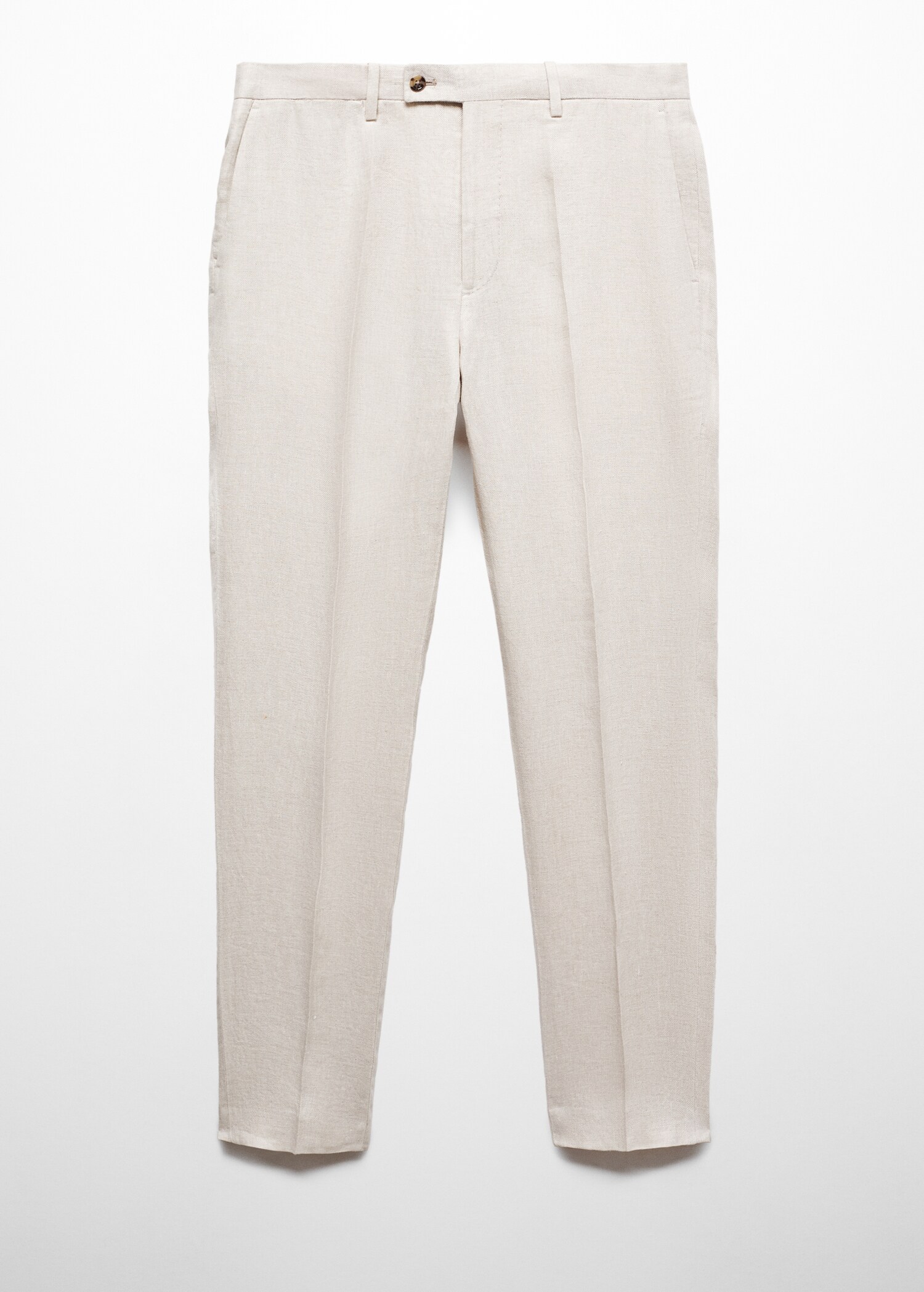 100% linen slim-fit suit trousers  - Article without model