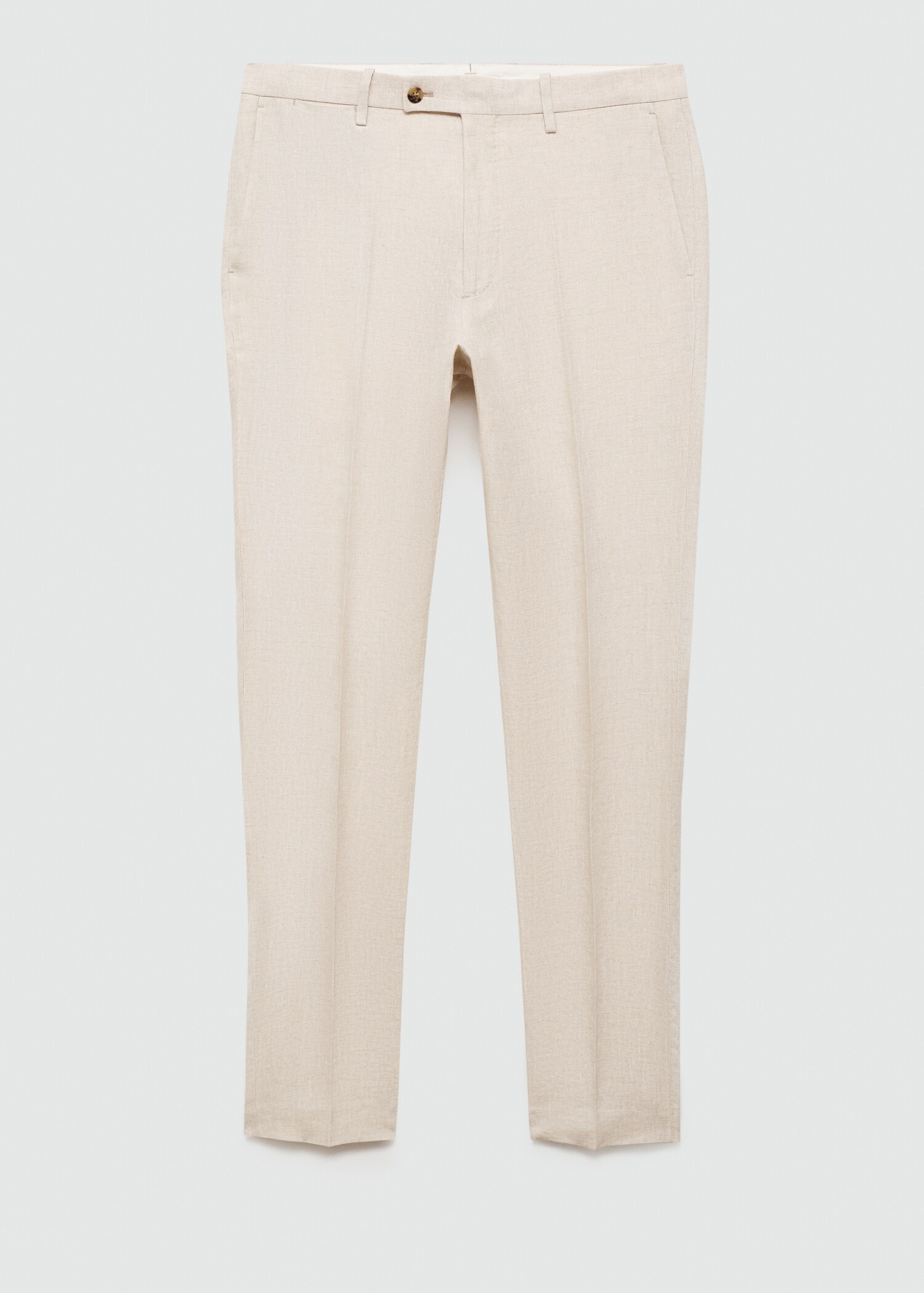 100% linen slim-fit suit trousers  - Details of the article 3