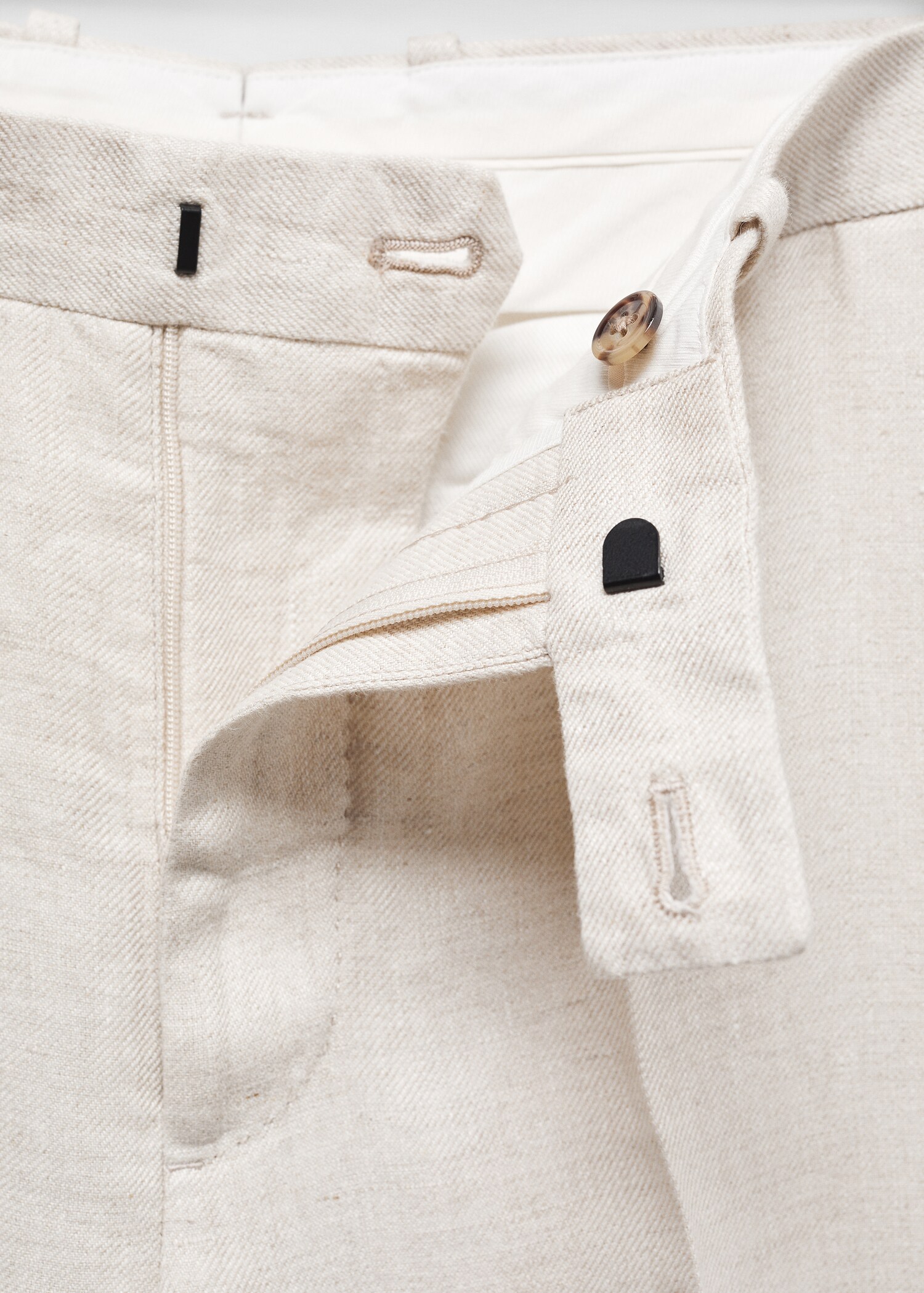 100% linen slim-fit suit trousers  - Details of the article 8