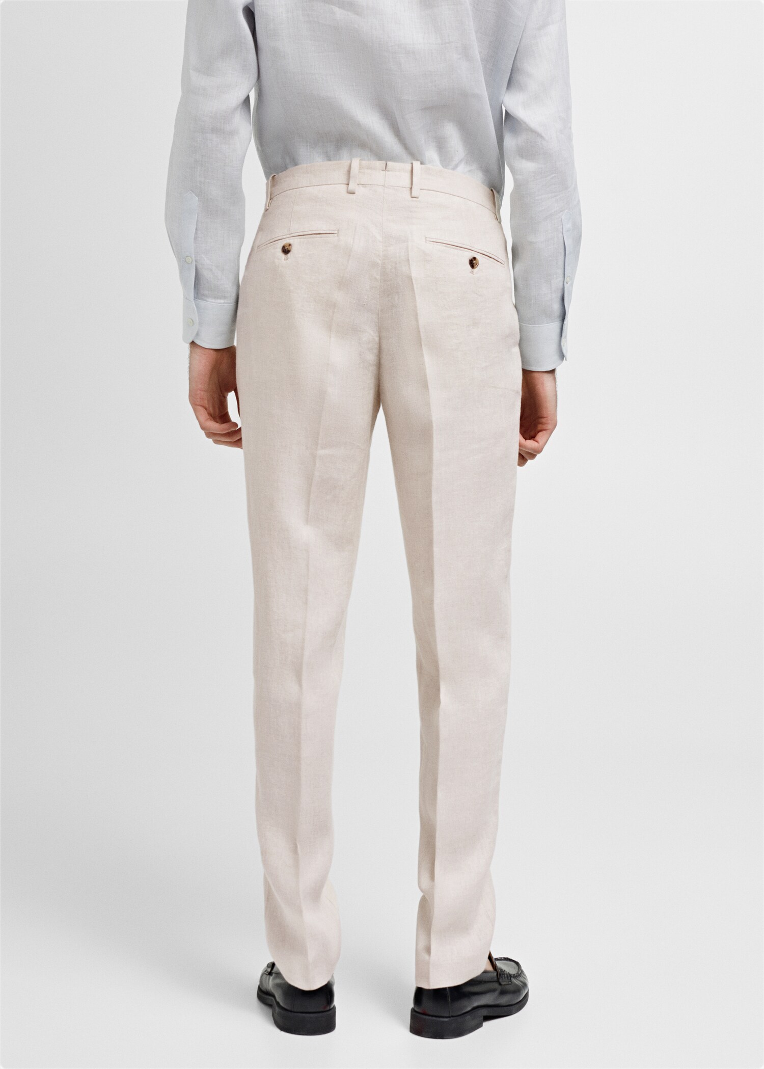 100% linen slim-fit suit trousers  - Reverse of the article