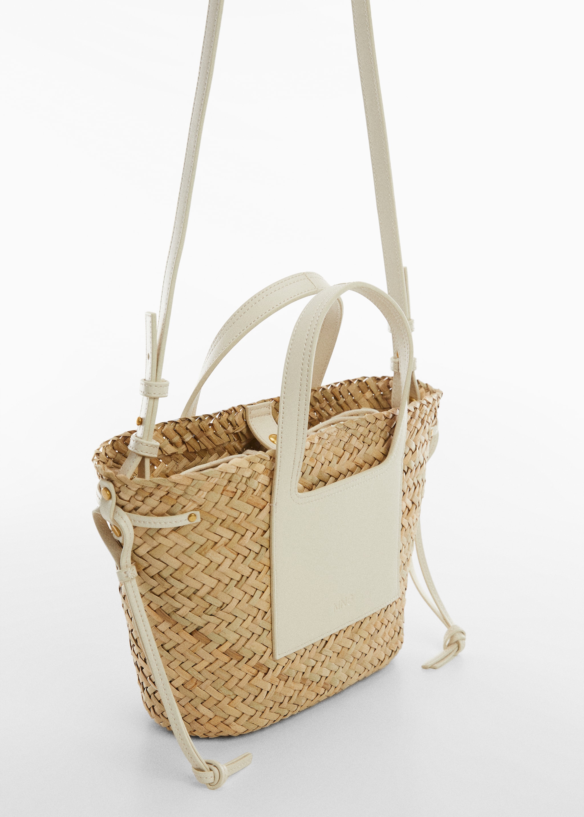 Basket bag with studs detail - Medium plane