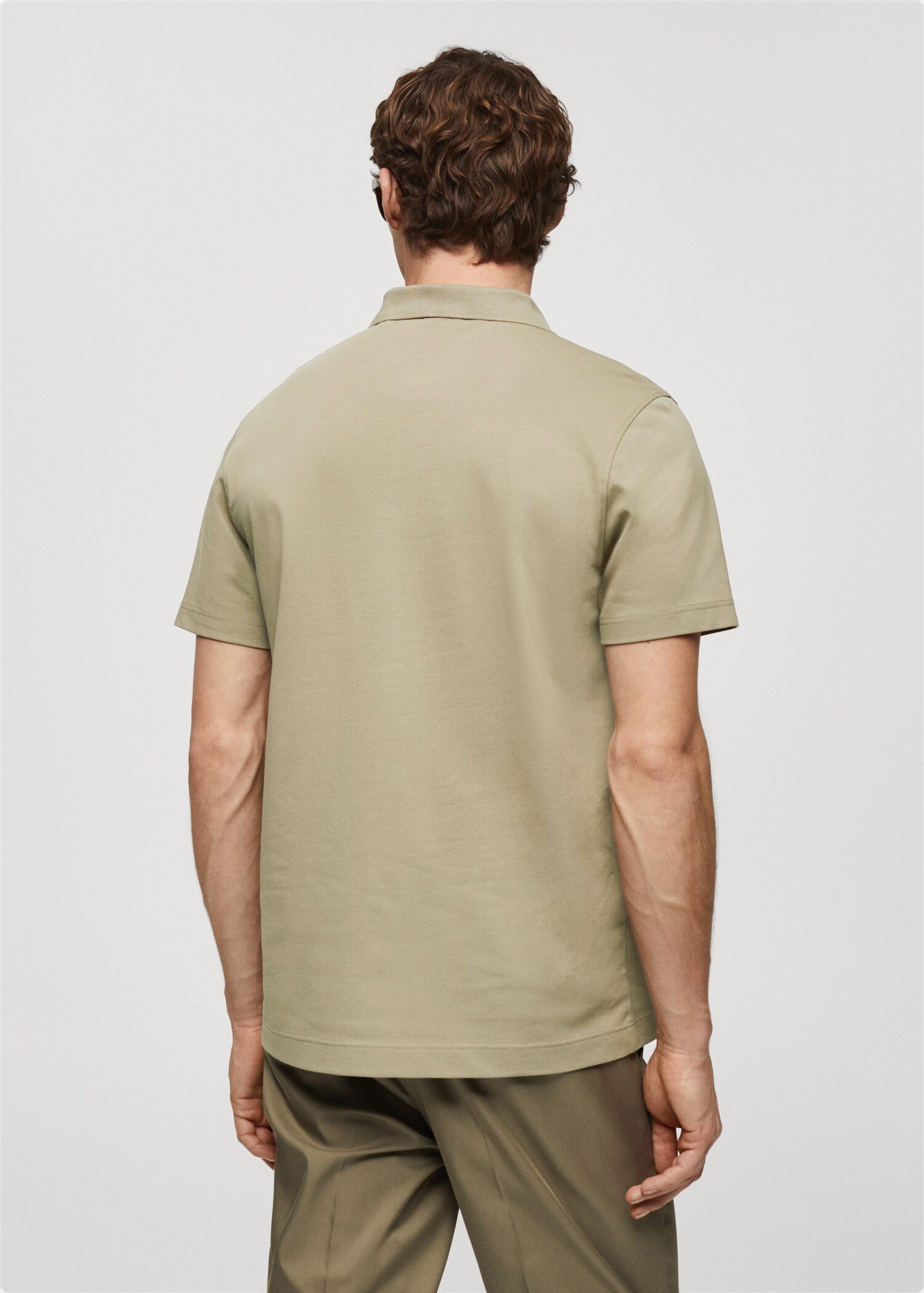 Cotton piqué polo shirt - Reverse of the article