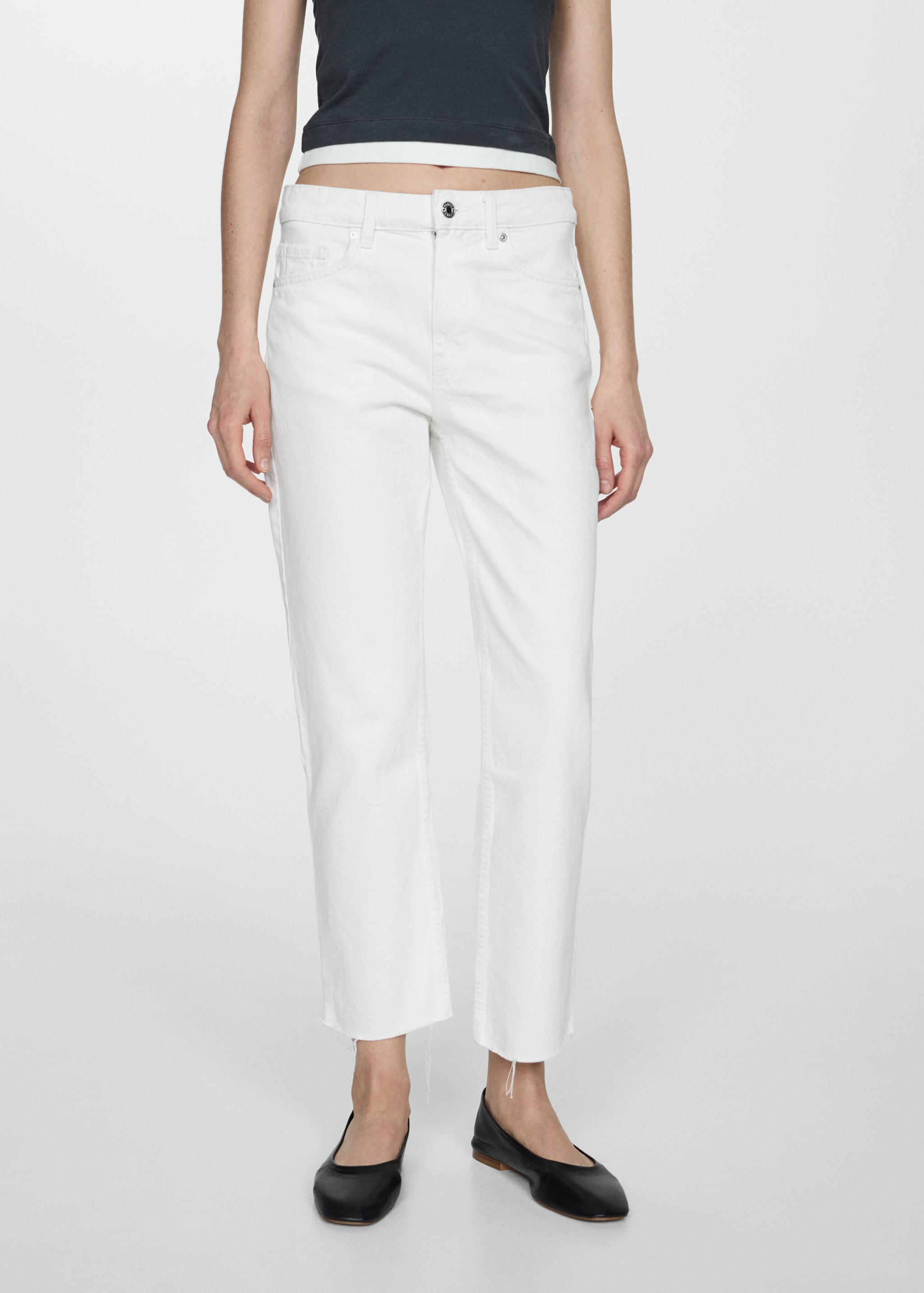 Straight-fit cropped jeans - Medium plane