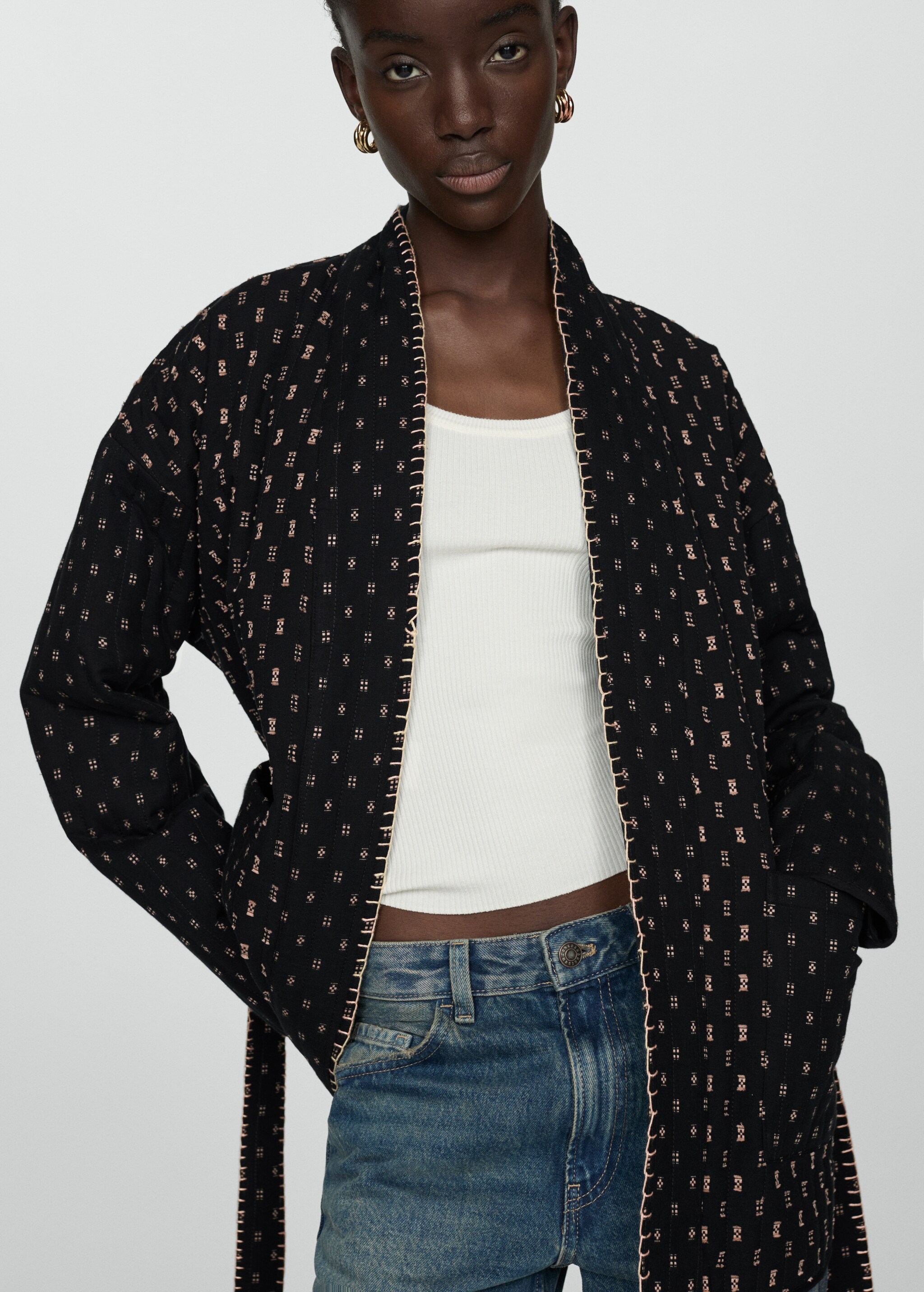 Quilted jacket with embroidered details - Details of the article 6